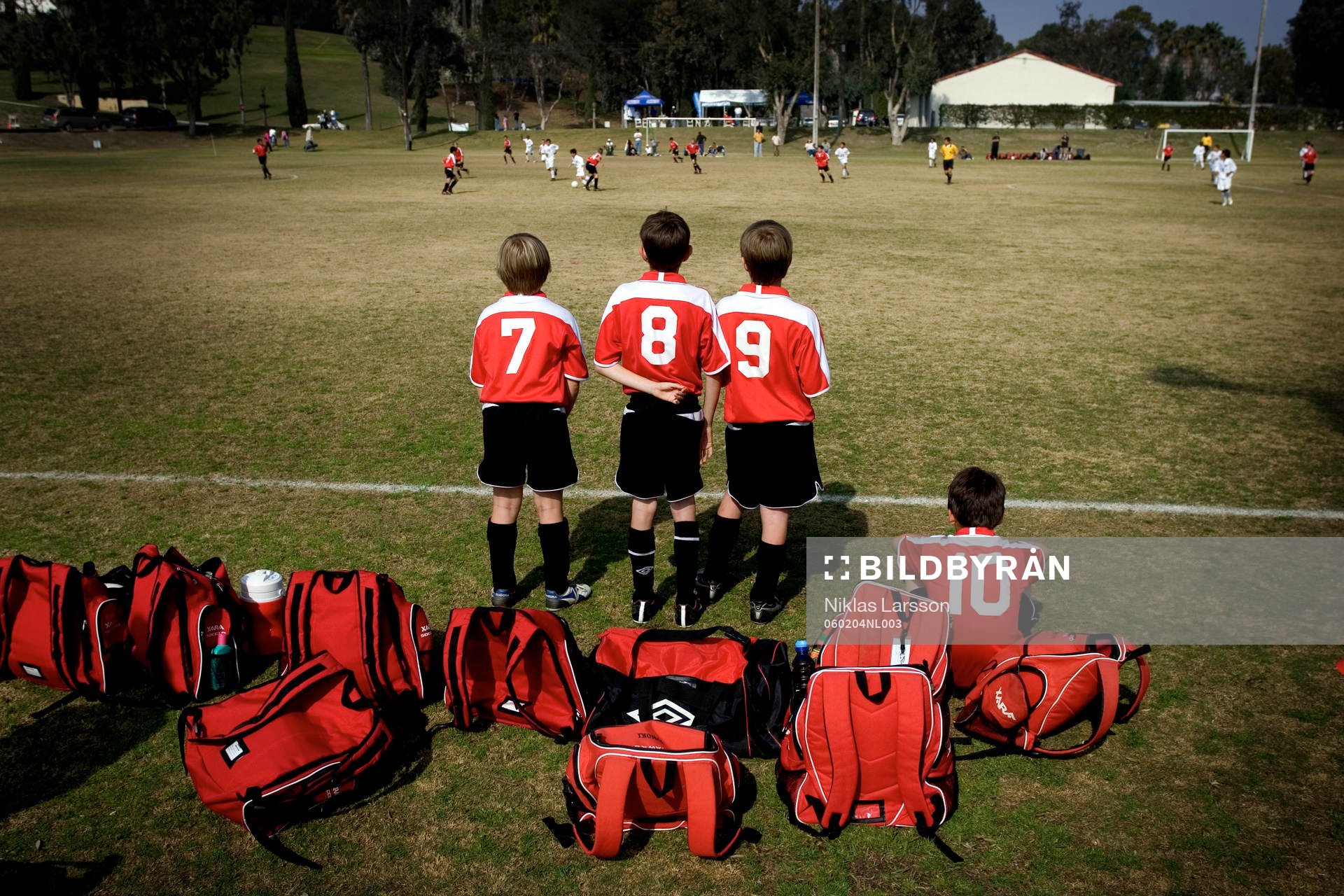 Reportage om fotboll i USA. Ungdomsturnering i staden