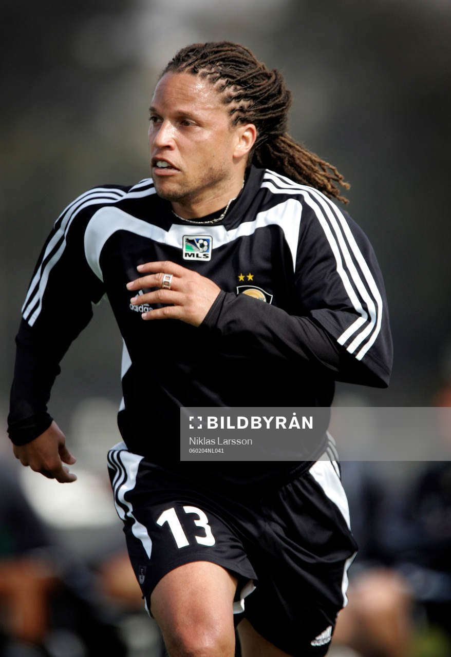 Reportage om fotboll i USA. LA Galaxy-Hammarby. Kobe Jones,
