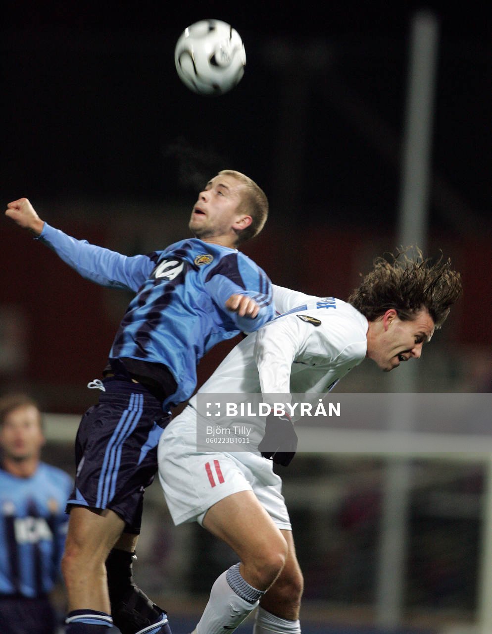 Fotboll, Royal League, Kvartsfinal, Djurgården - Vålerenga: Kari Arnarsson, Djurgården och Morten Berre, Vålerenga.