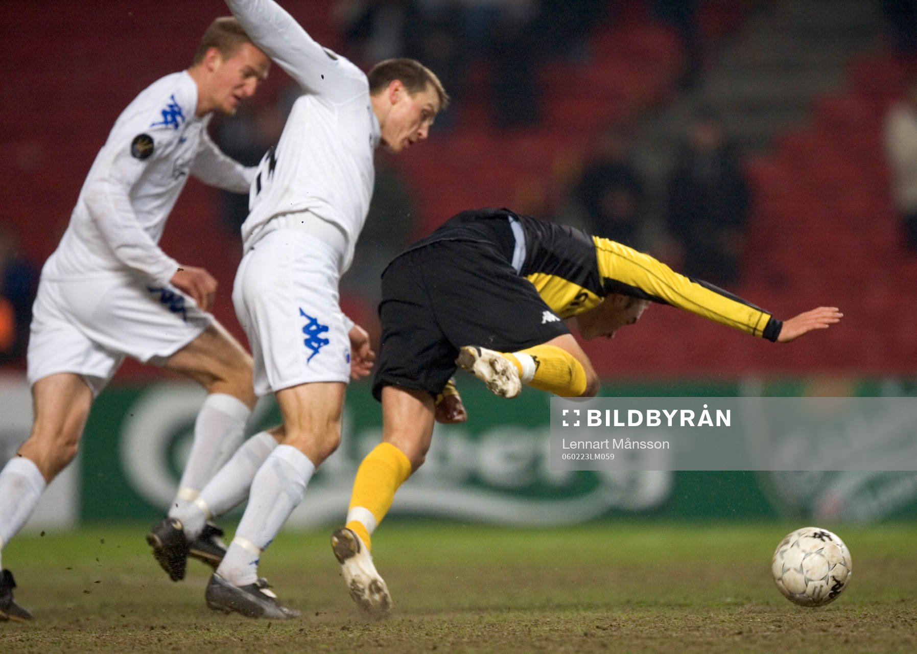 Petter Andersson, Hammarby, stupar. Flygande tackling