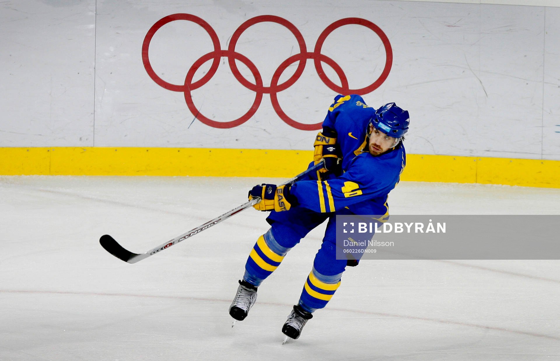 Henrik Zetterberg, Sverige, med OS-ringar i bakgrunden
