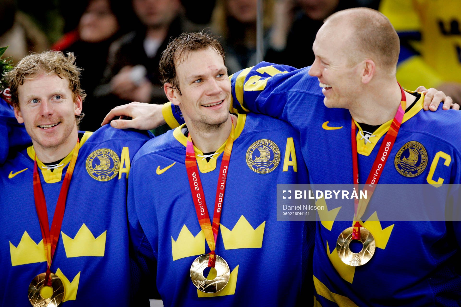 Daniel Alfredsson, Nicklas Lidström och Mats Sundin,