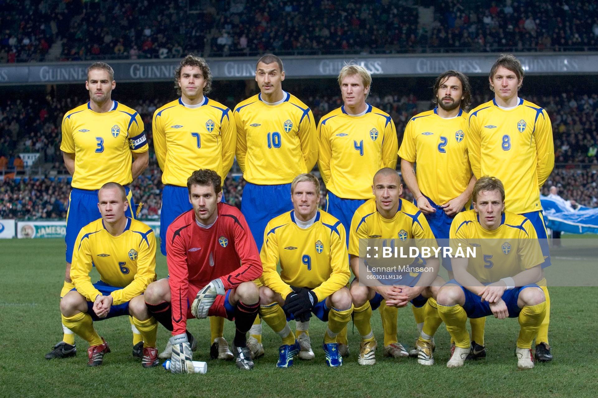  Det tilltänkta VM-laget, 0-3 mot Irland. Lagbild, startelva.