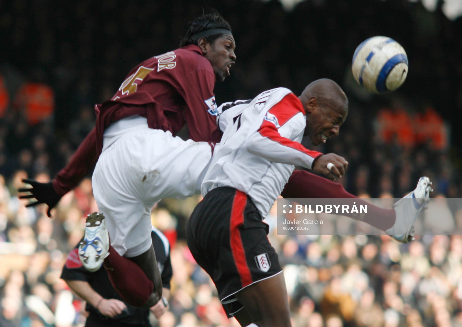 Luis Boa Morte, Fulham och Emmanuel Adebayor, Arsenal