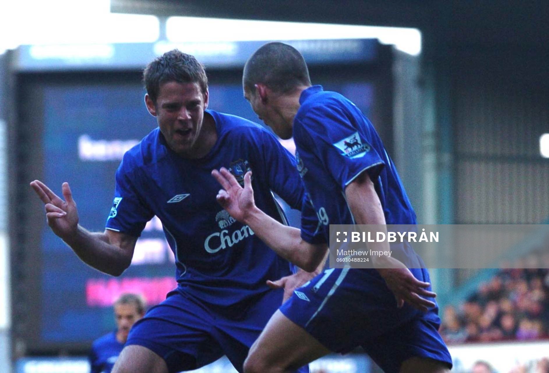 James Beattie och Leon Osman, Everton (Jubel)
