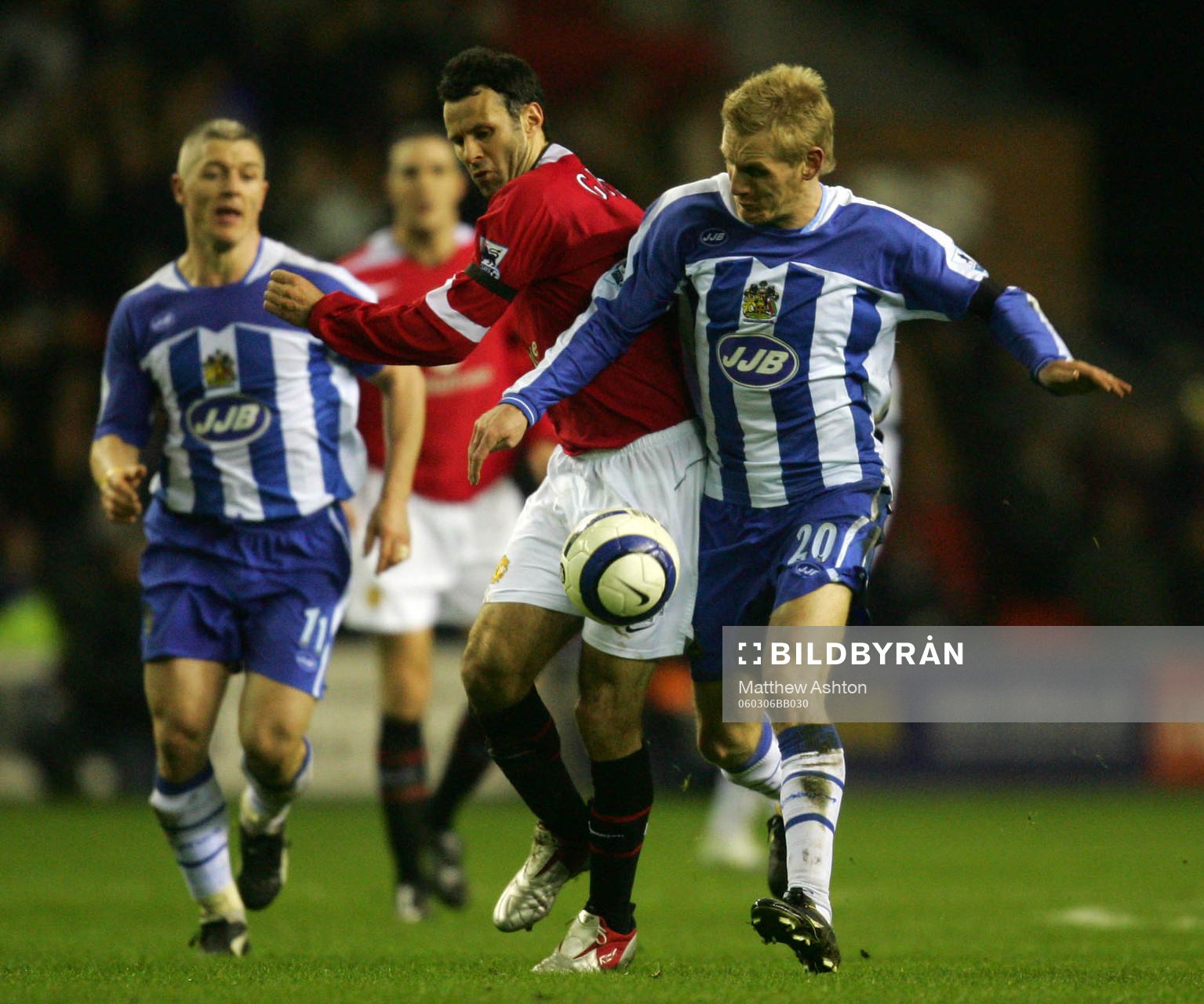 Fotboll, Premier League (Engelsk liga), Wigan v Manchester