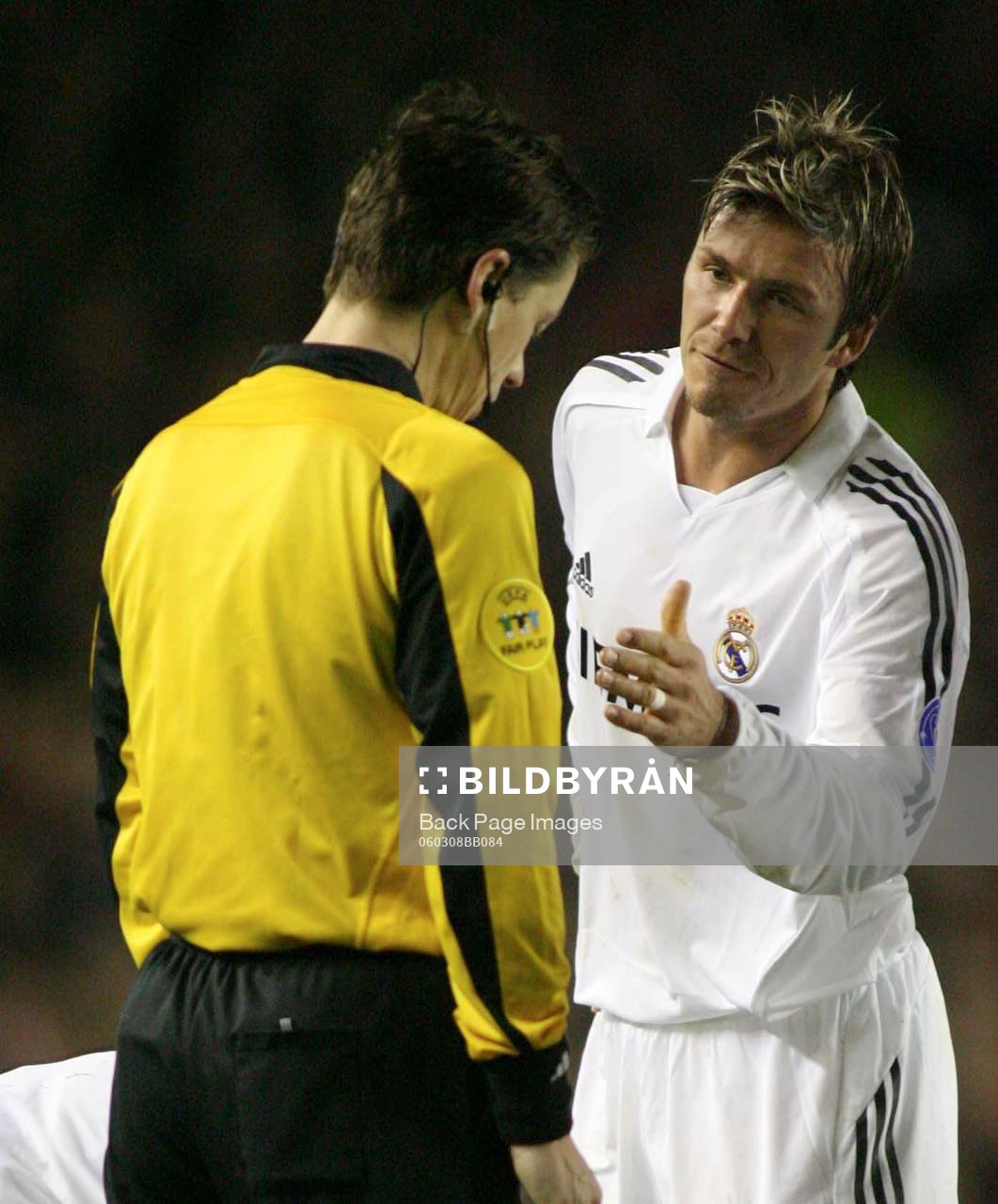  David Beckham, Real Madrid och Lubos Michel, Domare (Slovakien)