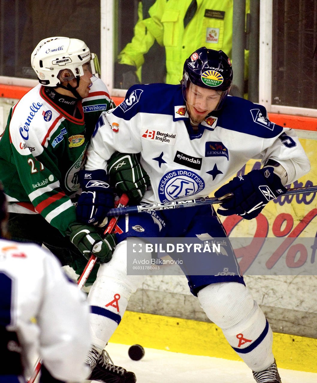 Kristofer Stark (Rögle) och Magnus Österby (Leksand)