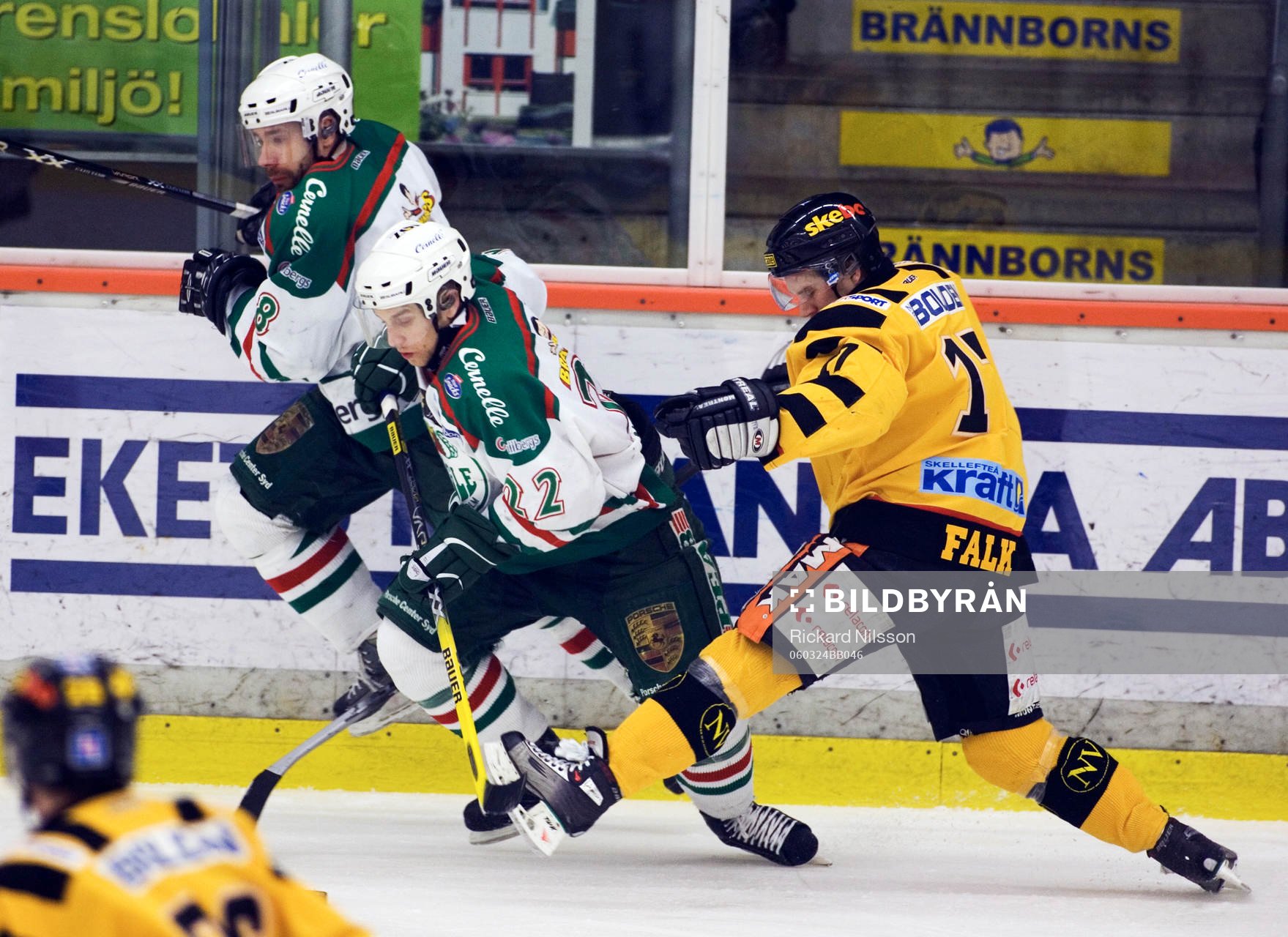 Patrik Tano och Mattias Carlsson, Rögle och Andreas Falk,