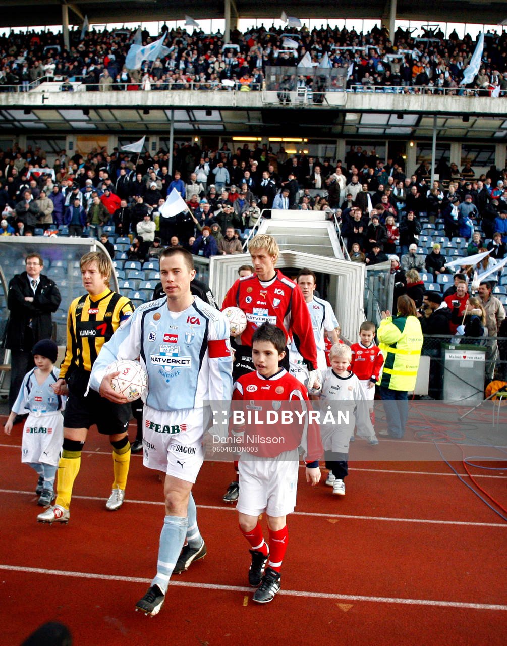 Premiär, Malmö Stadion, spelarentré, Daniel Andersson,