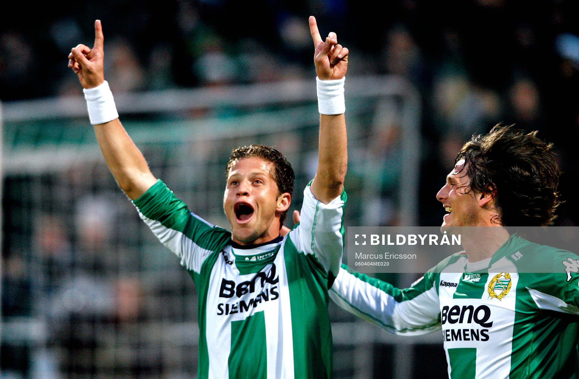 Paulinho Guará och Pétur Marteinsson, Hammarby, jubel