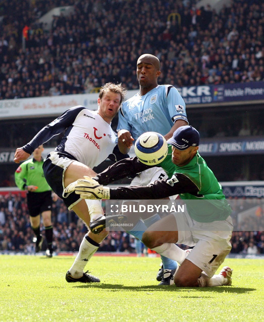 Teemu Tainio, Tottenham, Sylvain Distin och David James,