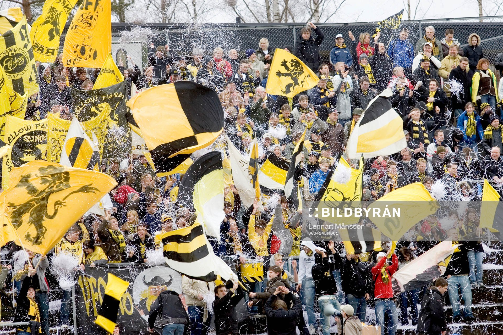 Publik, Supporter, Fans. Flaggor. Elfsborg