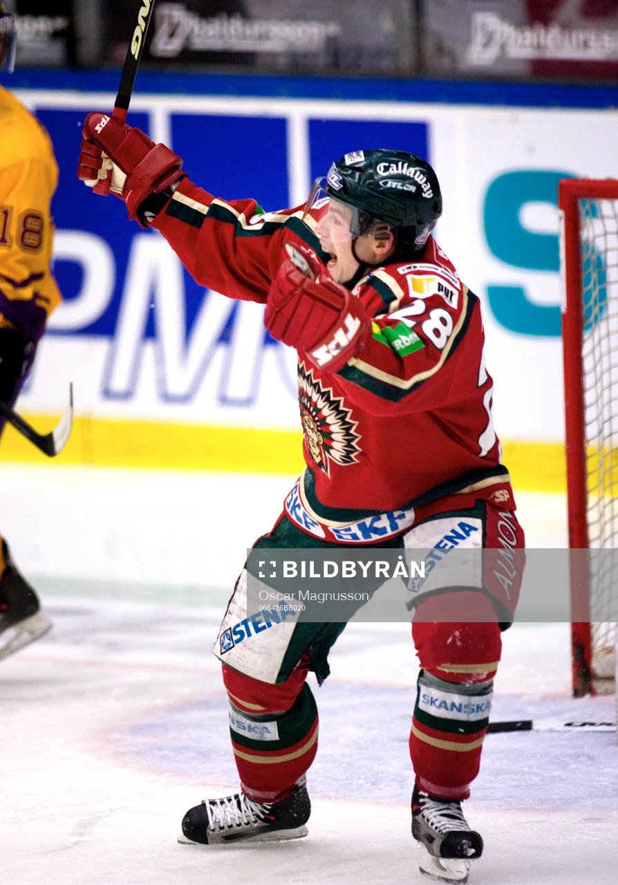 Martin Plüss, Frölunda 1-0, jubel