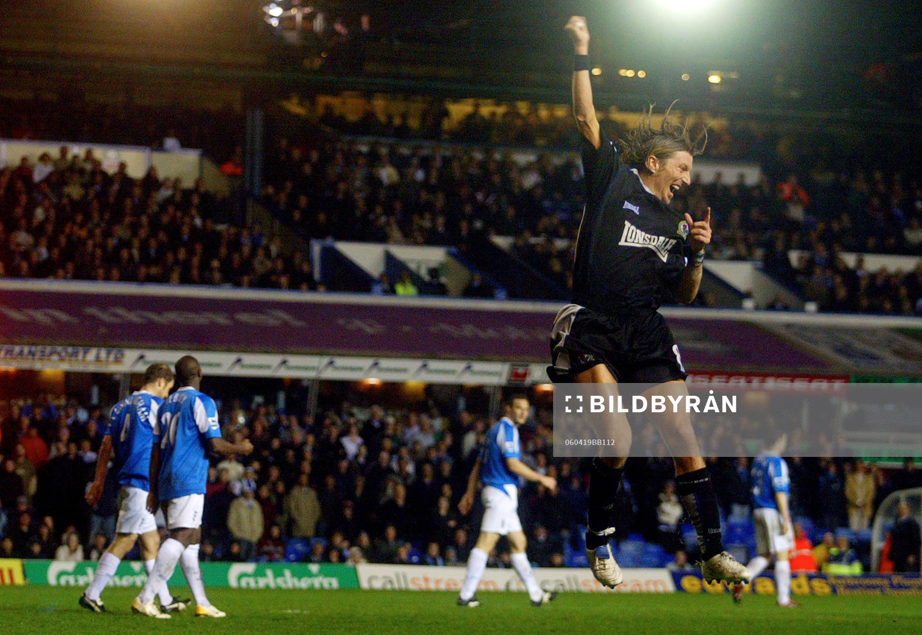 Robbie Savage, Blackburn, jubel efter 1-1 målet.