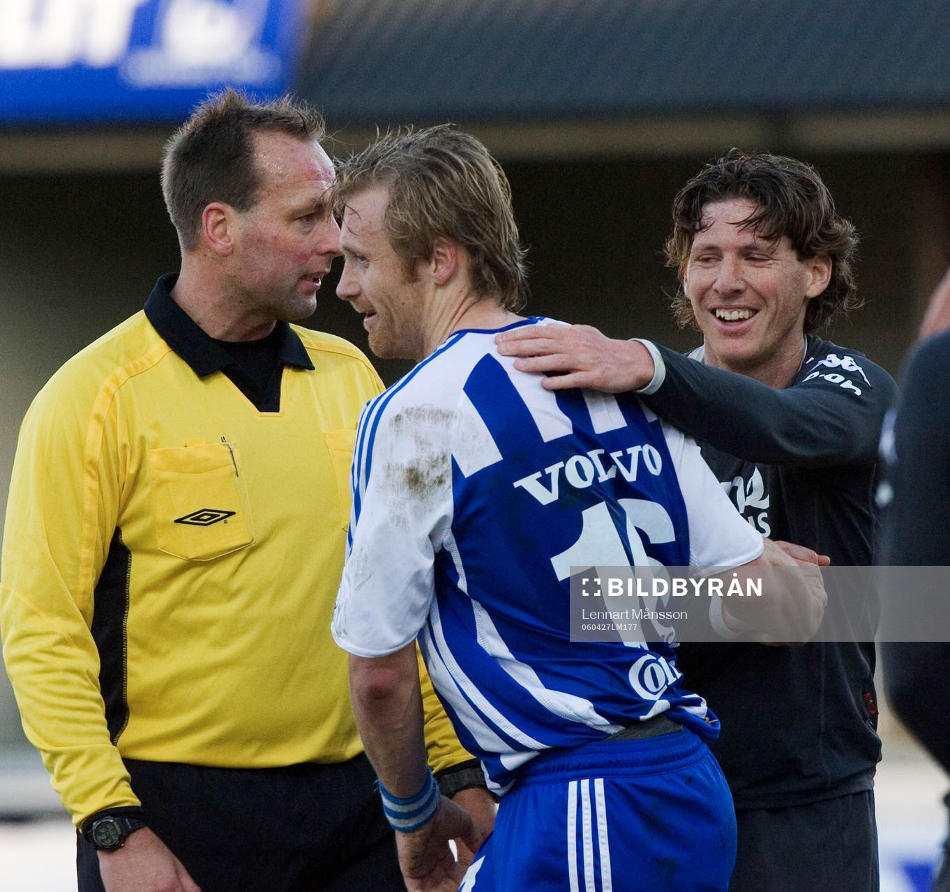 Håkan Jonasson, domare, Magnus Johansson och Petter