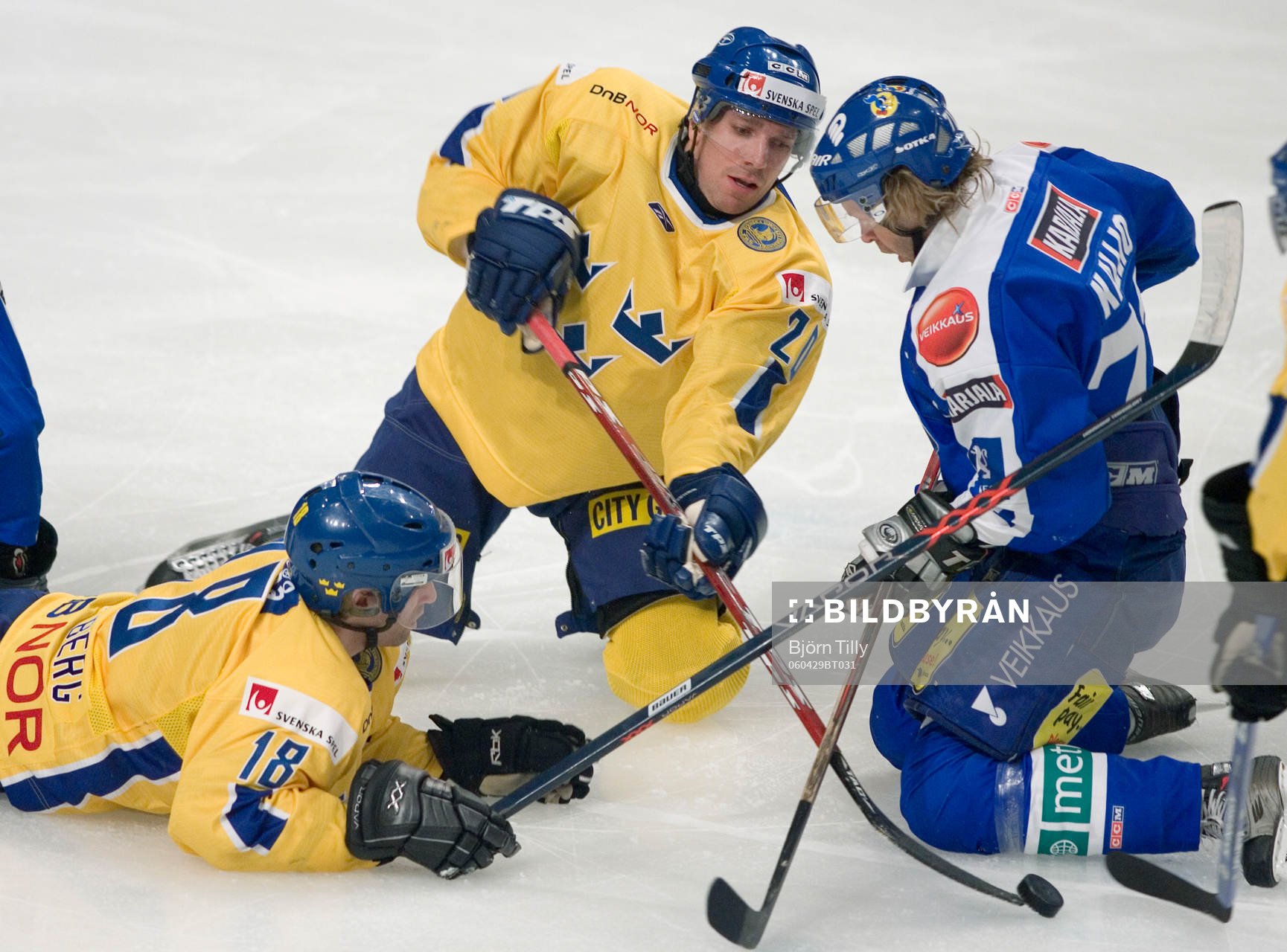 Per Hållberg, Joel Lundqvist, Sverige och Tomi Kallio,