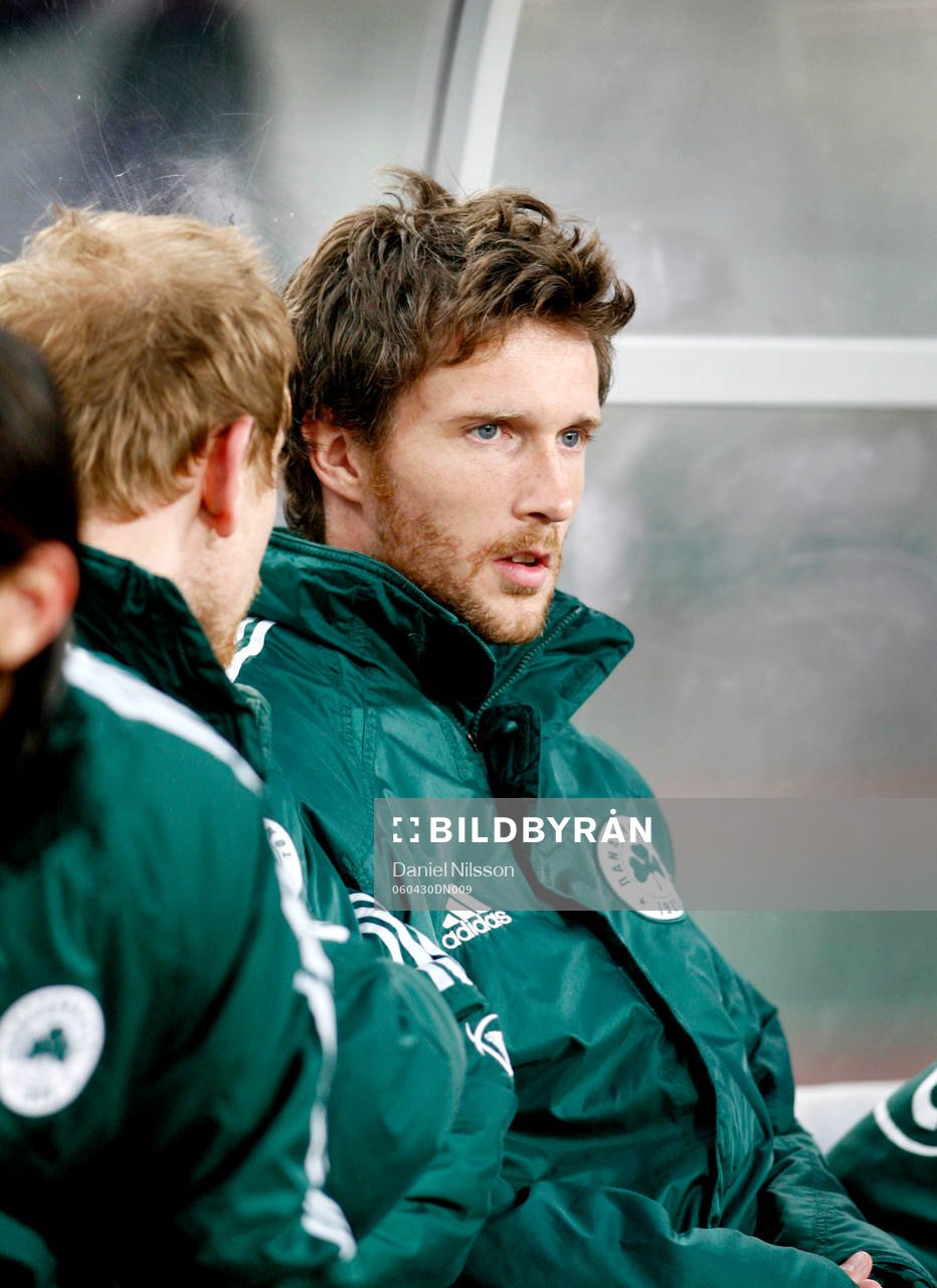 Landslagspelaren Mikael Nilsson, Panathinaikos, satt på
