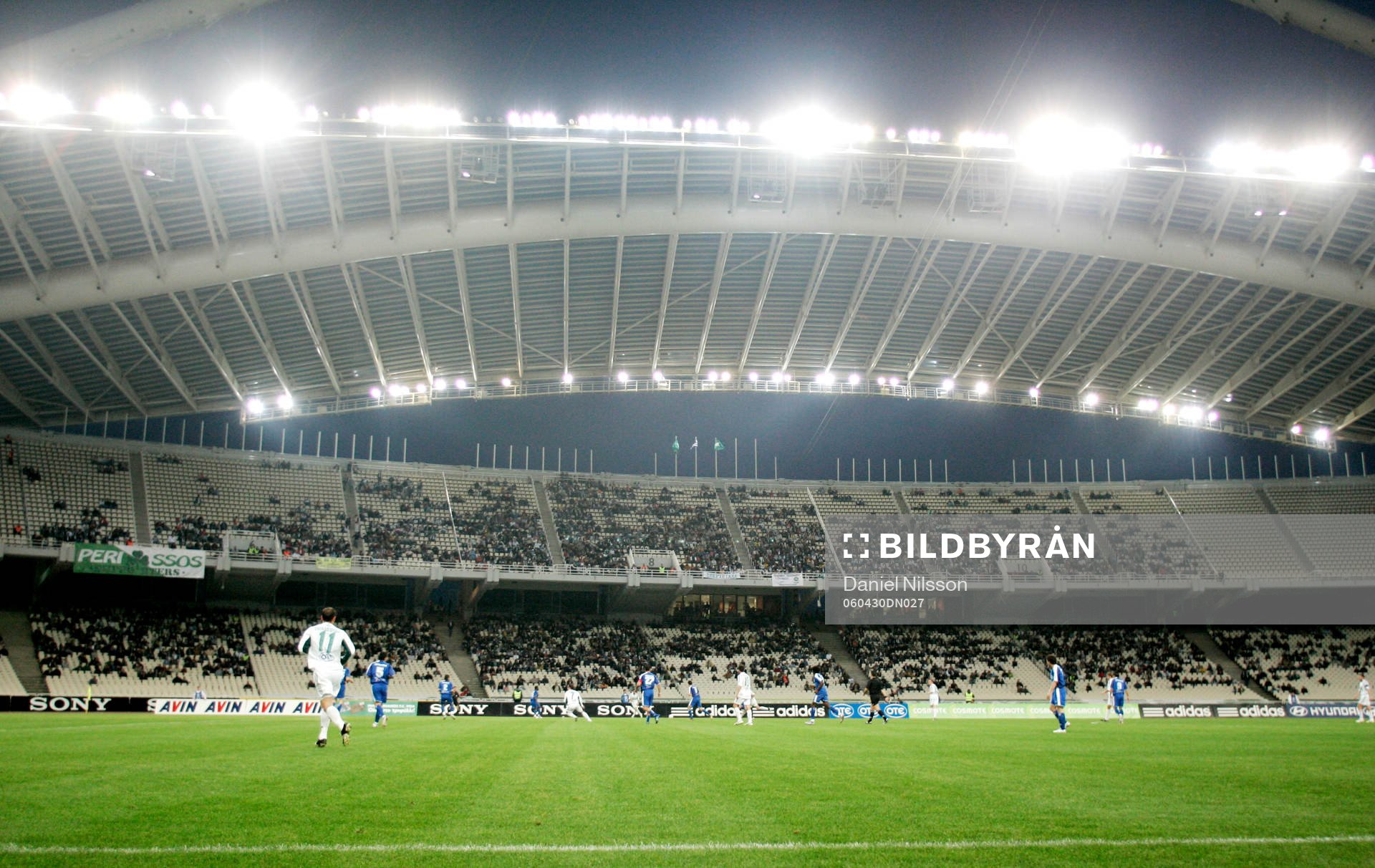 Olympia stadion i Aten, arena, stadion, belysning, lampor,