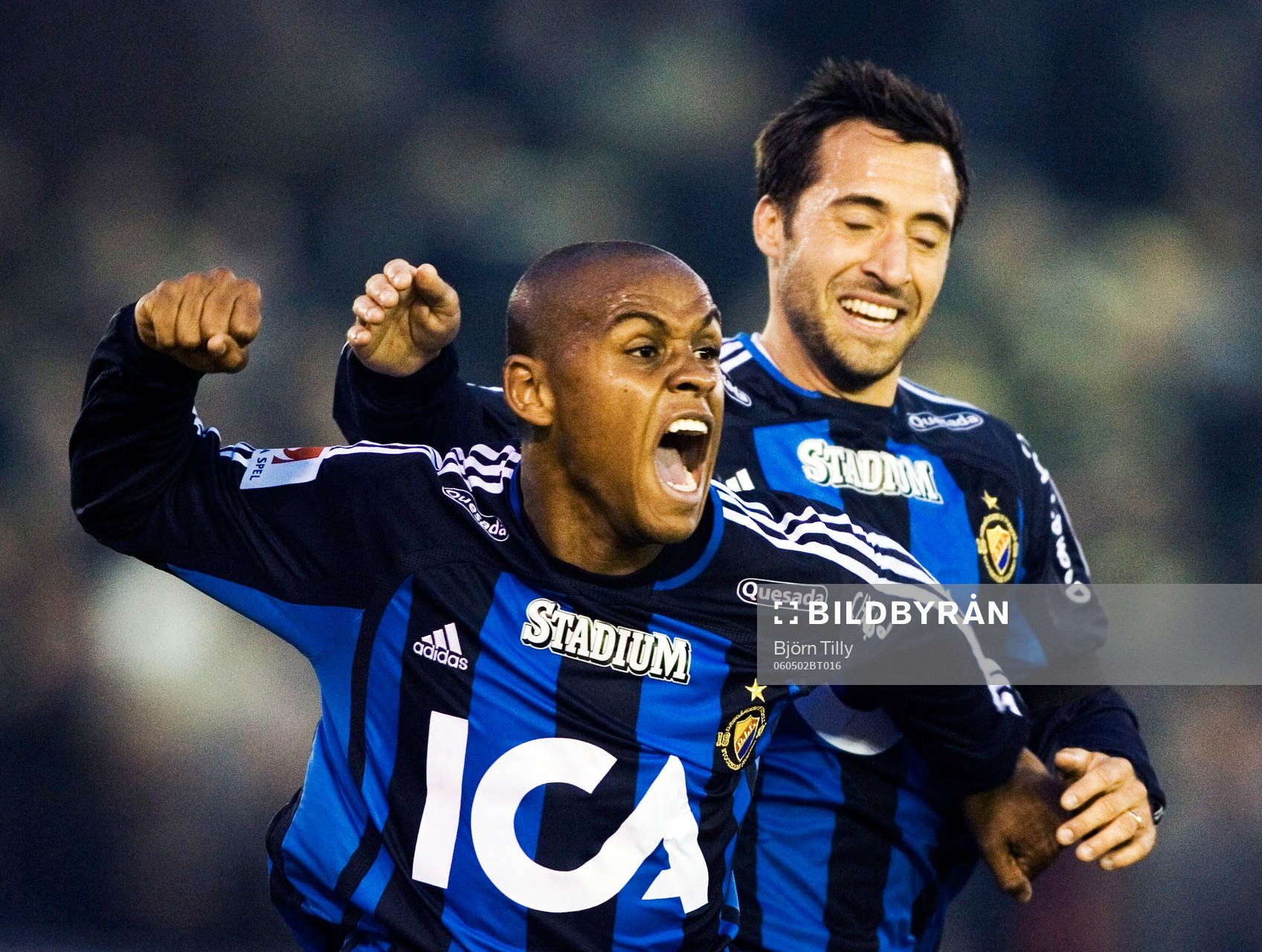  Thiago Quirino da Silva och Matias Concha, Djurgården, jubel, glädje.