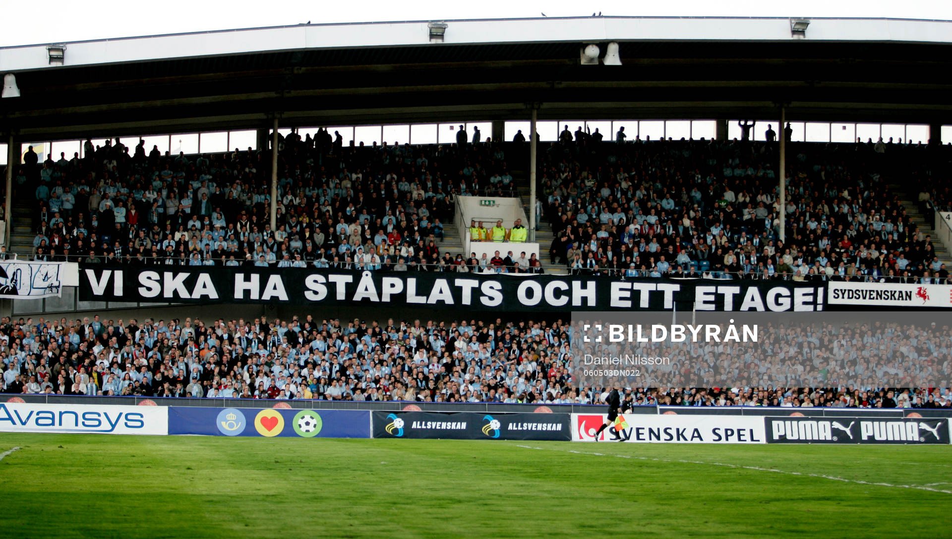 Fotboll, Allsvenskan, läktare, Malmö Stadion, fansens