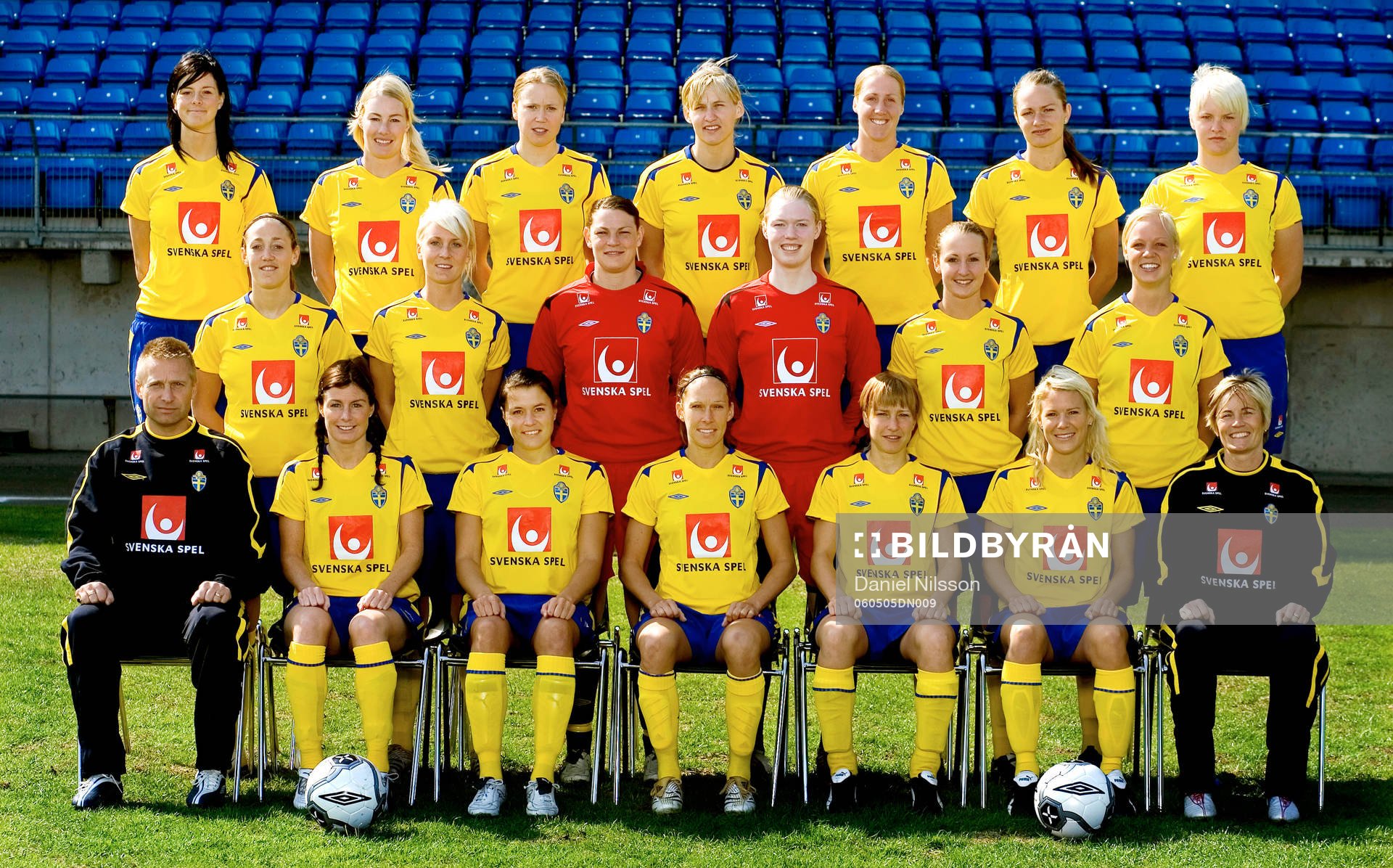 Fotboll, landslag Dam, lagbild