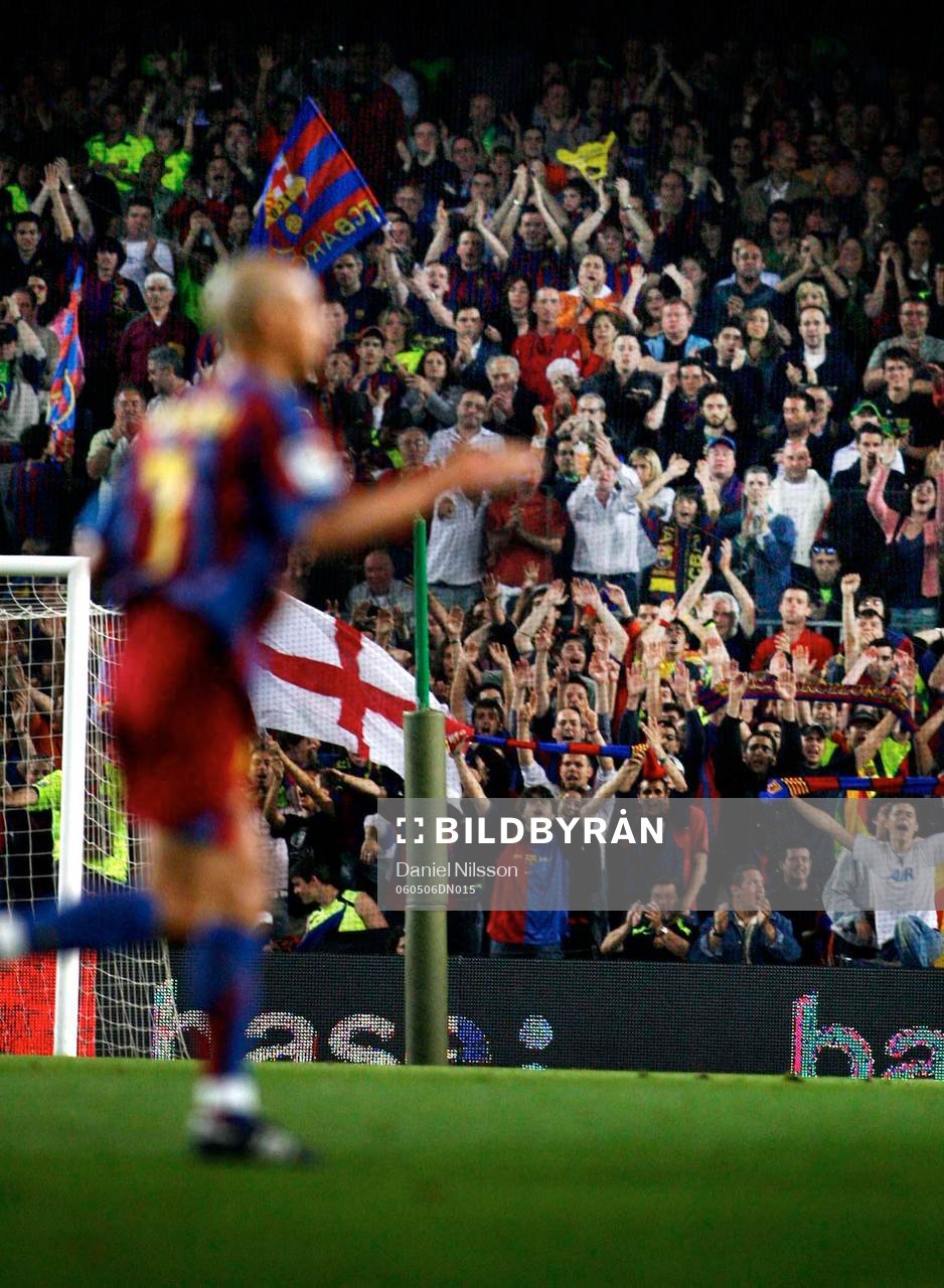 Henrik Larsson, Barcelona, gjorde sin sista match på Nou