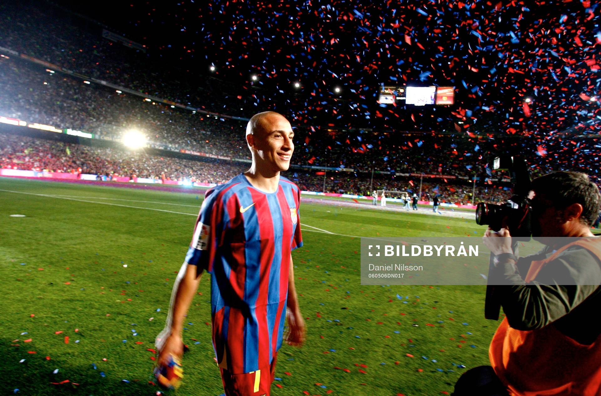 Barcelona ligamästare, jubel. Henrik Larsson, Barcelona,