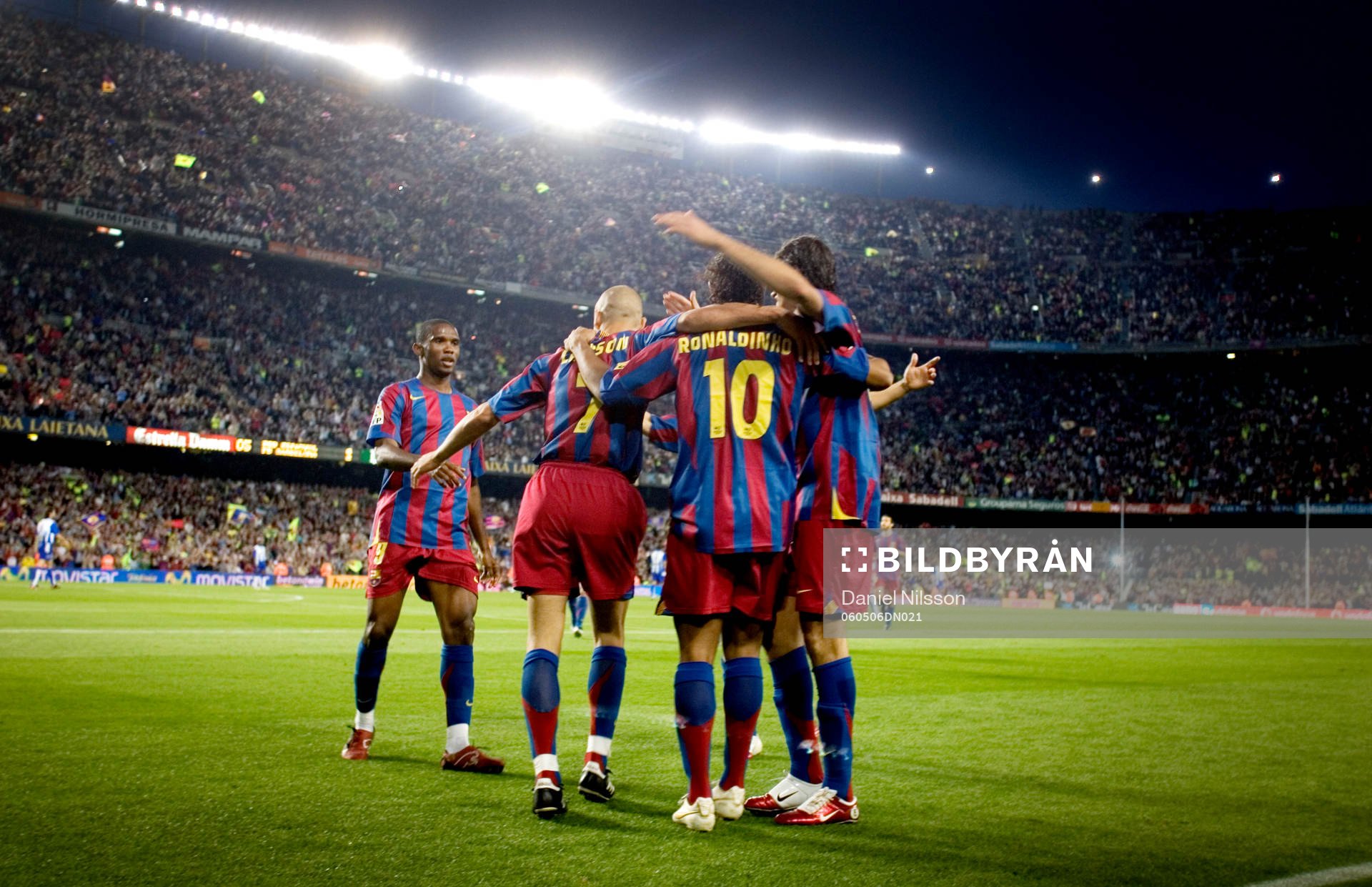 Samuel Etoó, Henrik Larsson och Ronaldinho, Barcelona