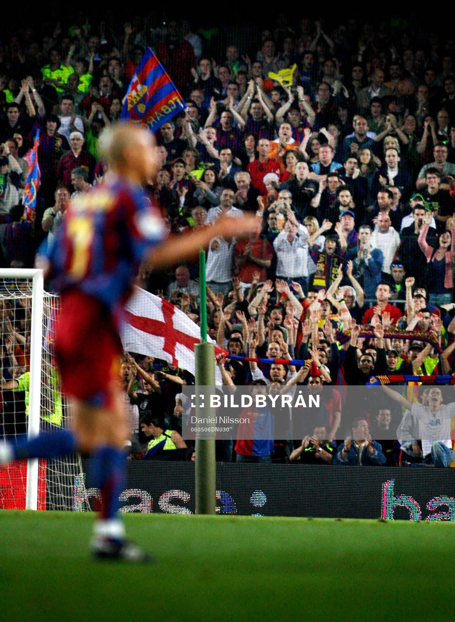 Henrik Larsson, Barcelona, gjorde sin sista match på Nou
