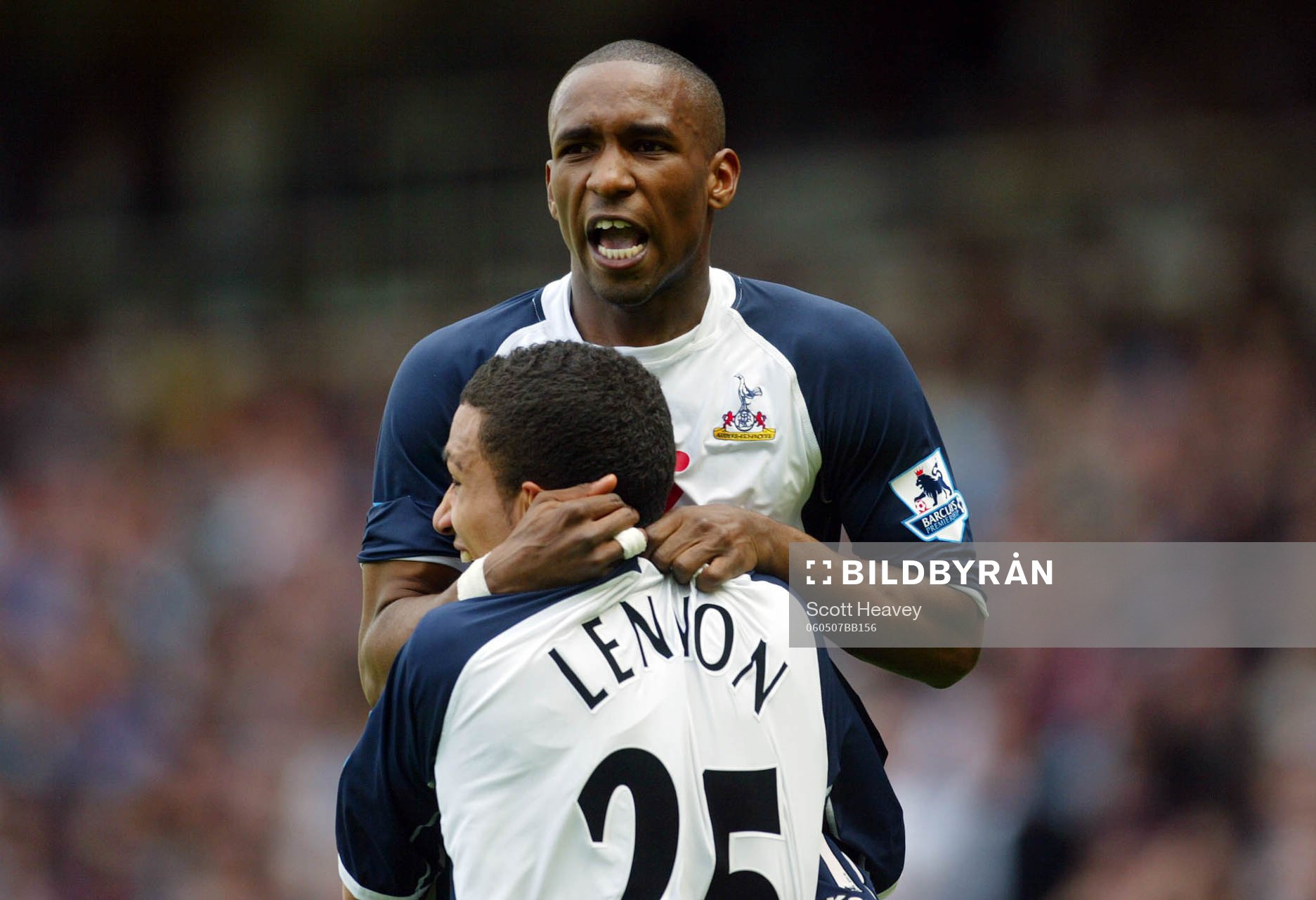  Jermain Defoe och Aaron Lennon, Tottenham (Jubel)
