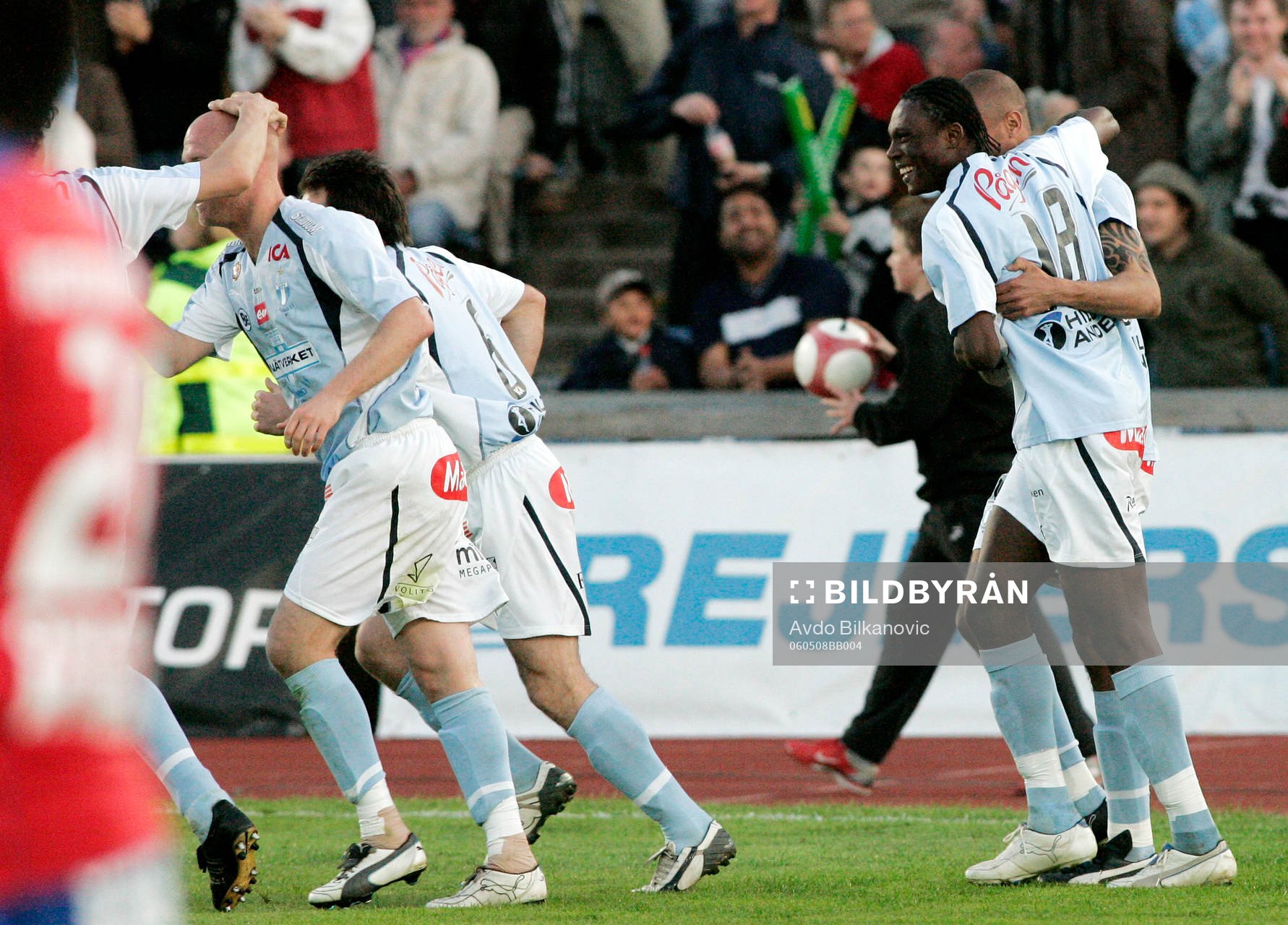 Fotboll, Allsvenskan, Malmö - Helsingborg: Edward Ofere, jubel, Malmö