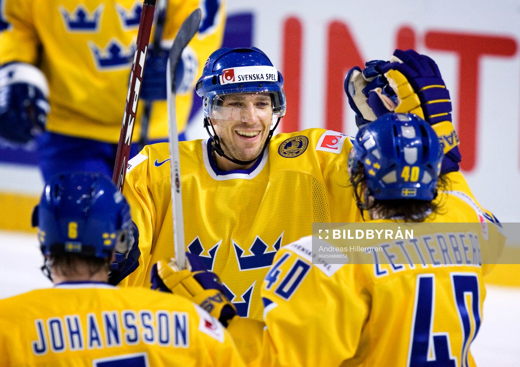 Joel Lundqvist, Henrik Zetterberg och Magnus Johansson,