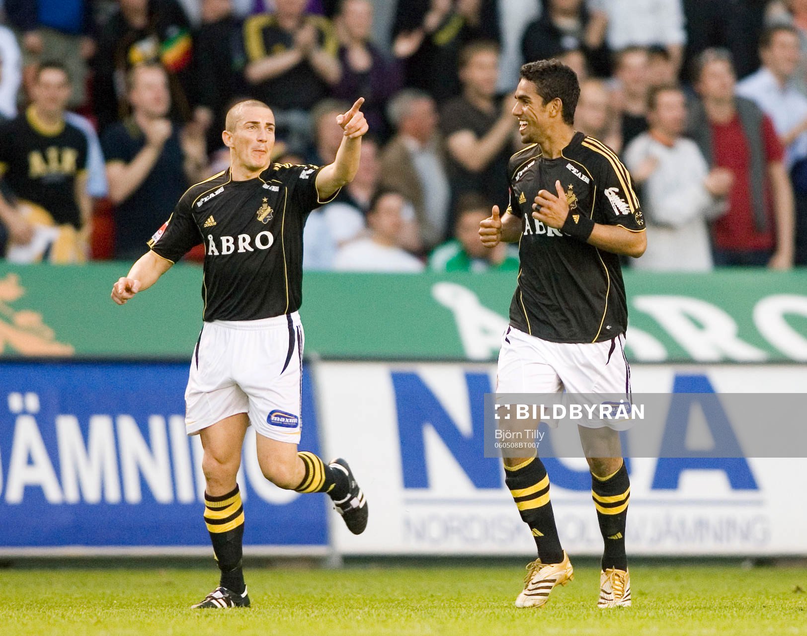 Nenad Lukic och Wilton Figueiredo, AIK. Jubel