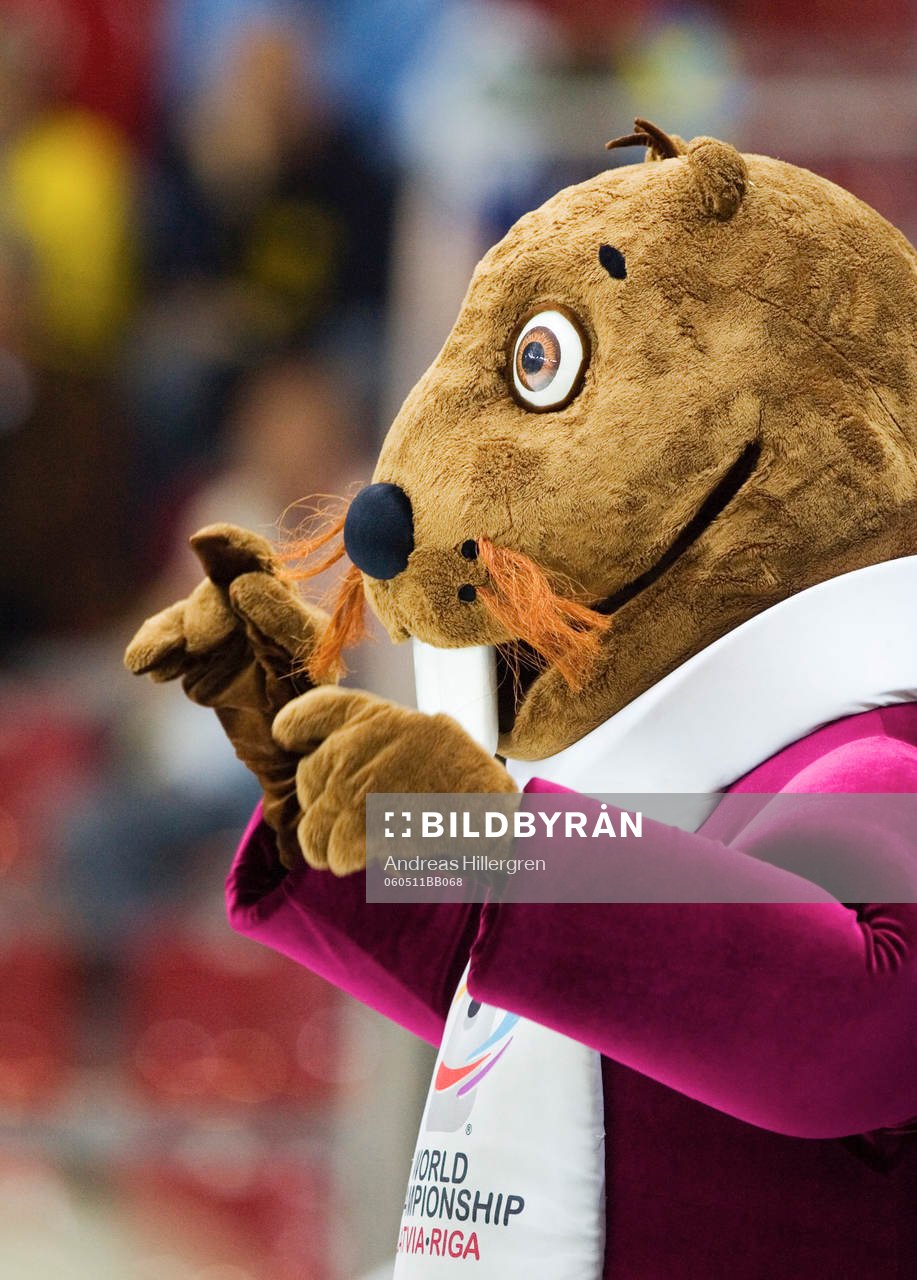 Ishockey, VM, Sverige,  Maskot, bäver