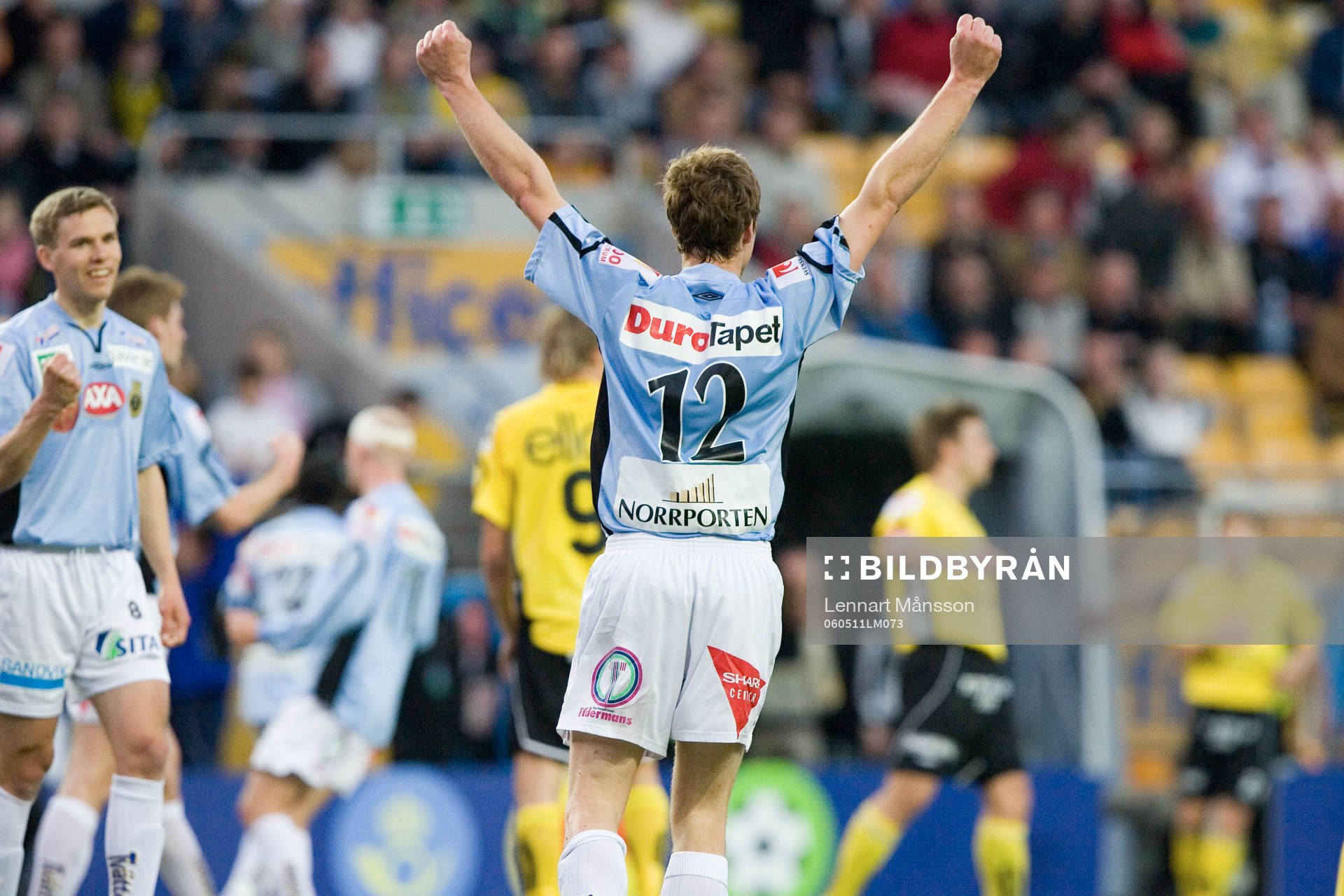 Daniel Bernhardsson jubel, Gefle vann 1-0