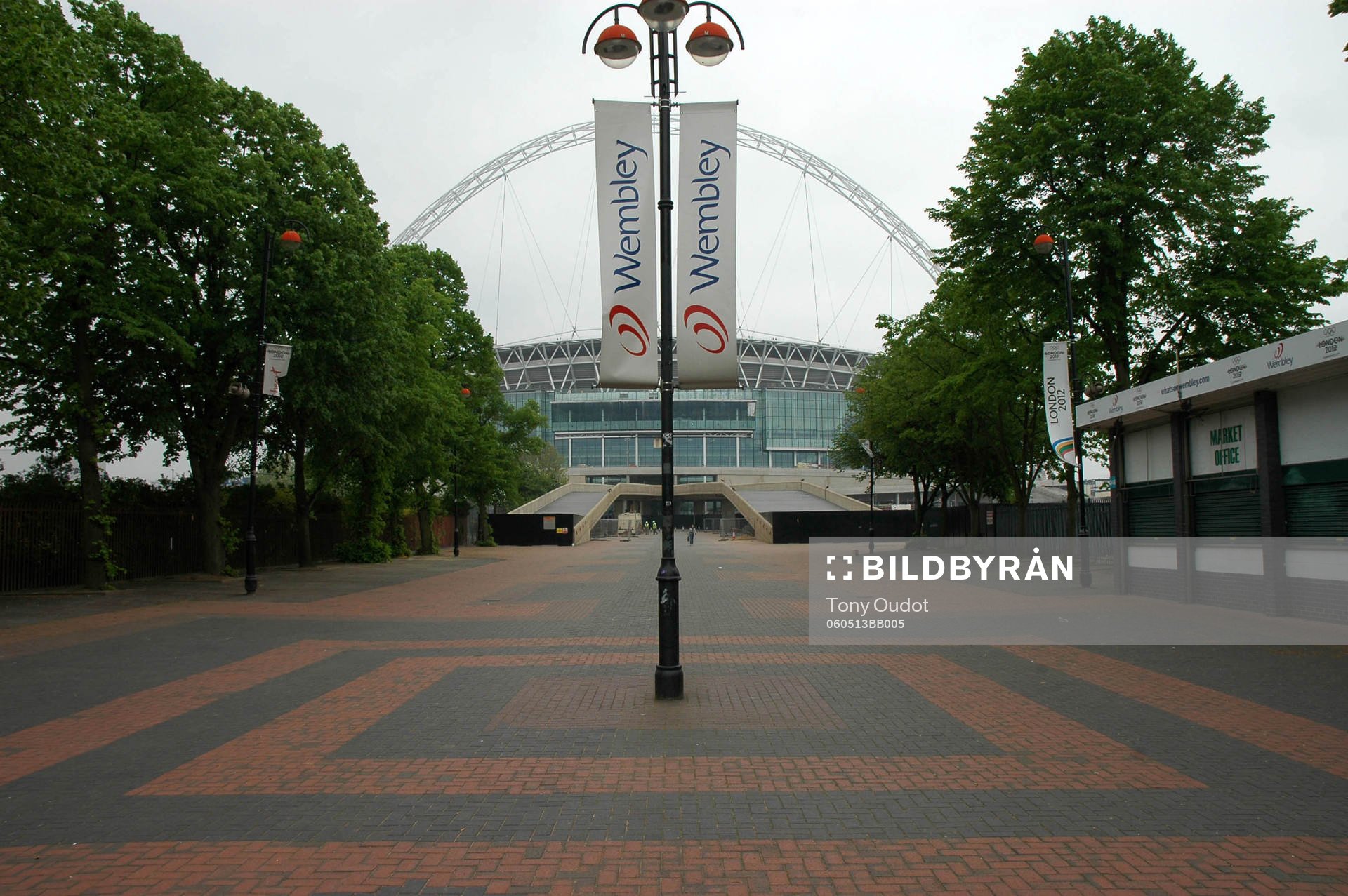 Wembley Stadium idag när FA-Cupfinalen skulle spelas där.