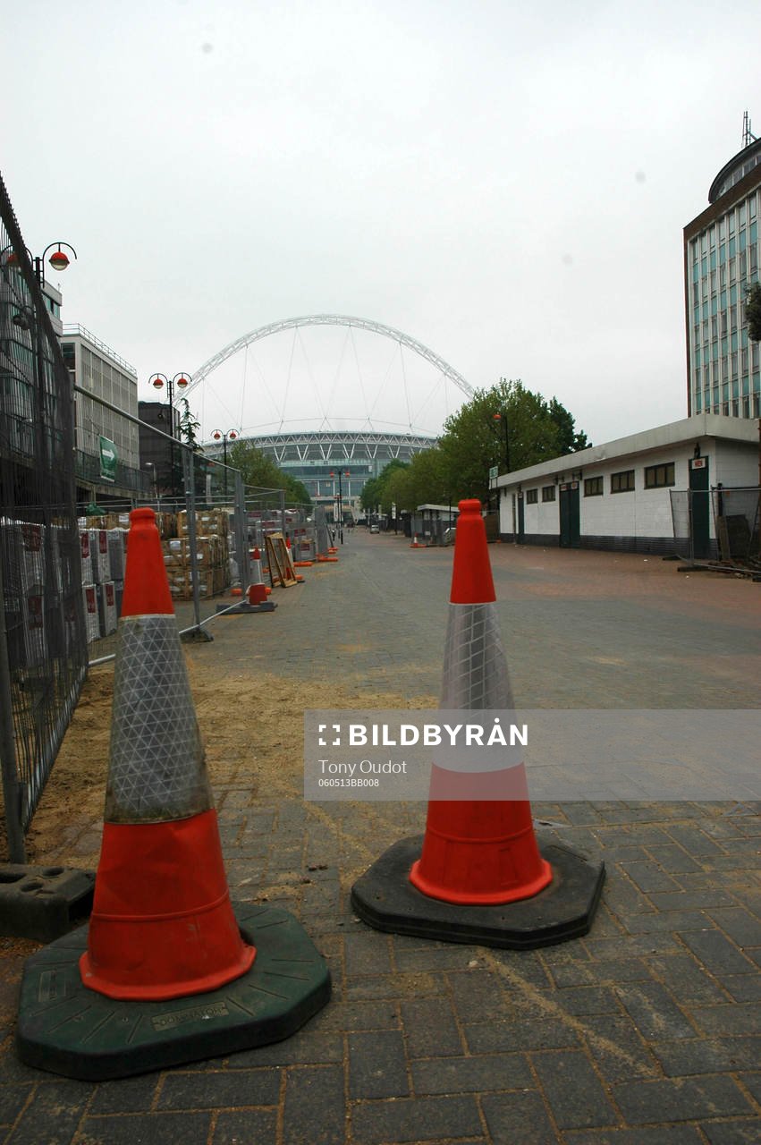 Wembley Stadium idag när FA-Cupfinalen skulle spelas där.