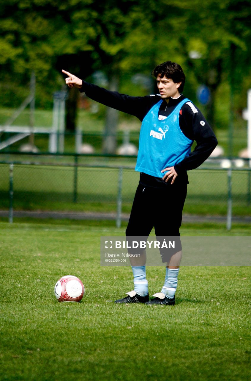 Fotboll, Jari Litmanen, Malmö FF, på träning