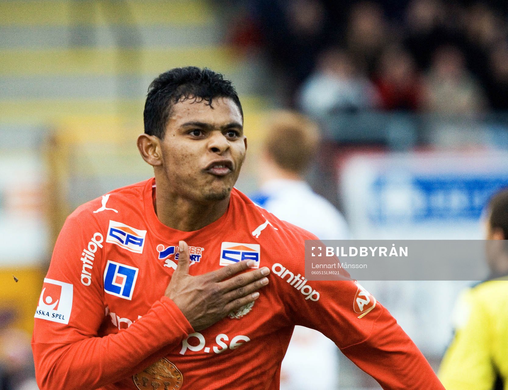  Ari da Silva Ferreira, Kalmar har gjort 1-1 och jublar (Jubel)