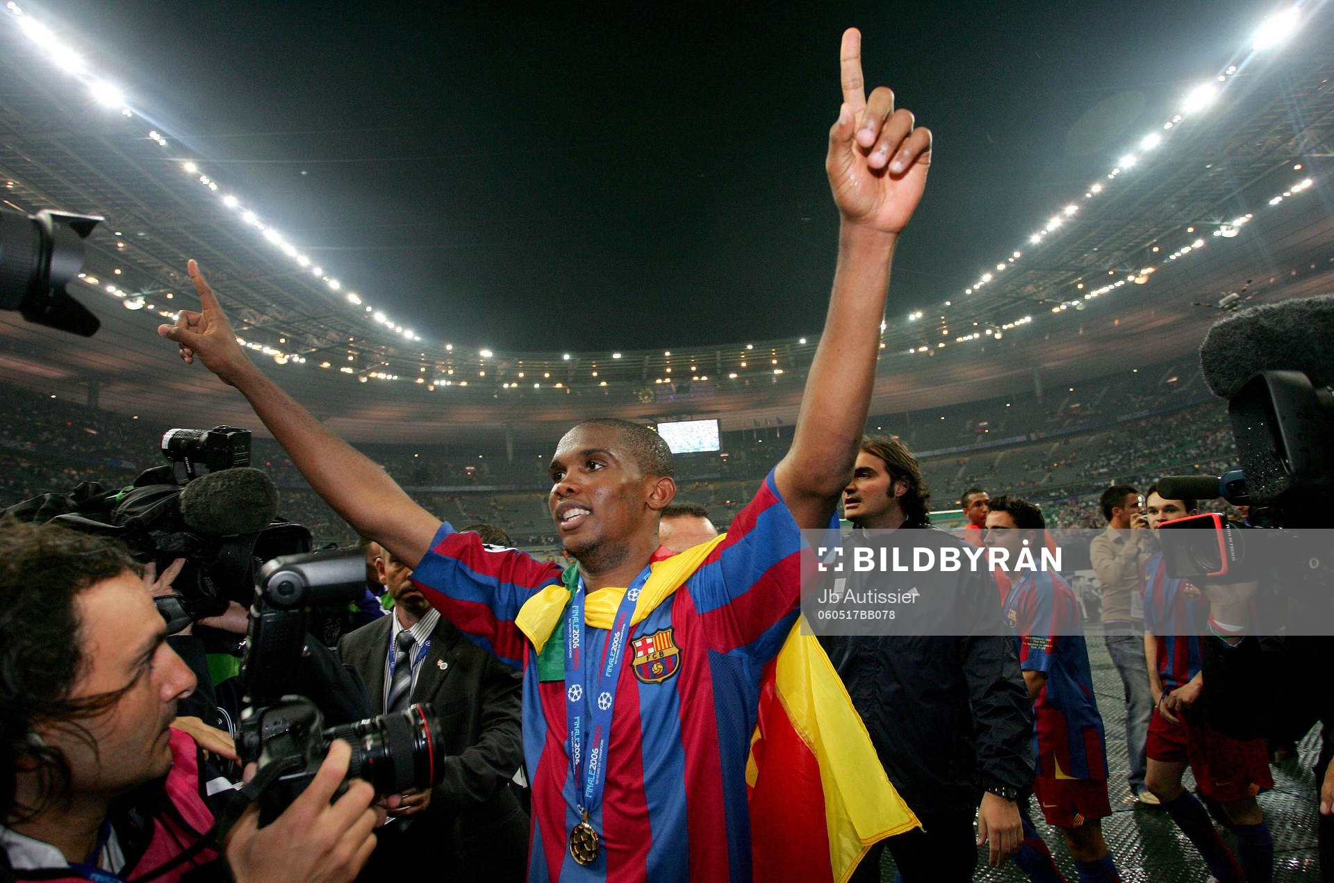 Samuel Etoó, Barcelona (Jubel, Pokal)