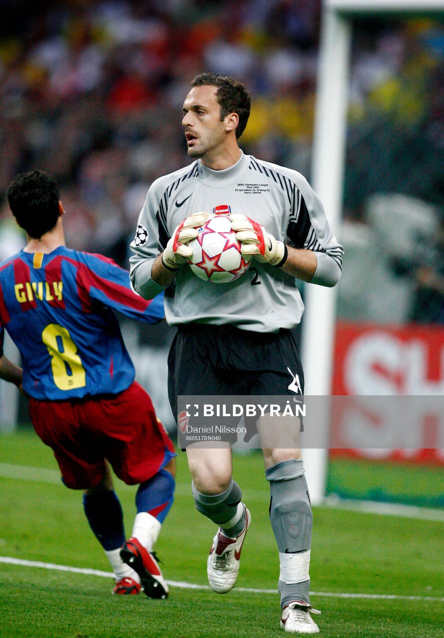 Giuly,  Barcelona och Maunel Rivero, (målvakt) Arsenal