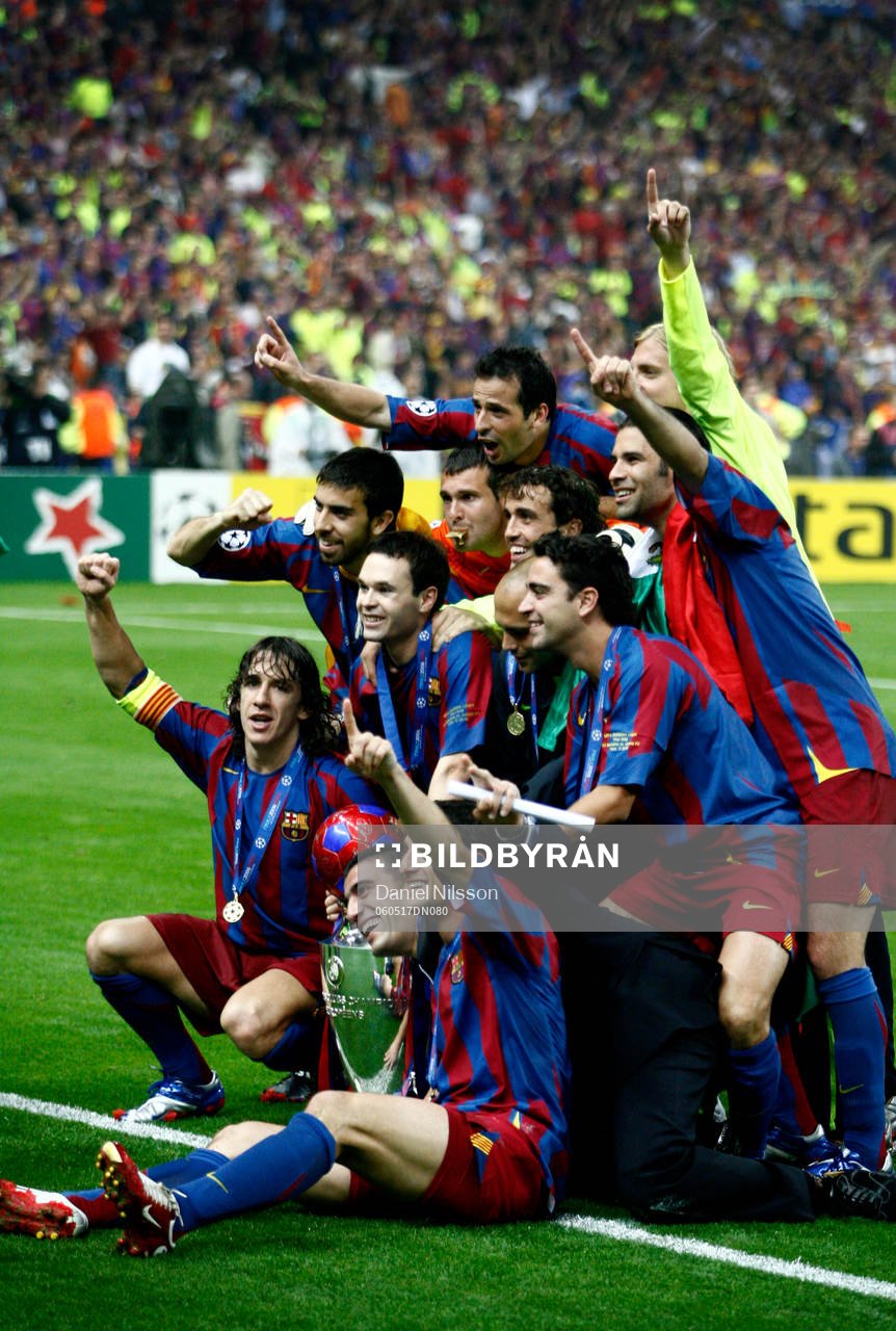 Giuly, Barcelona, jubel med pokal