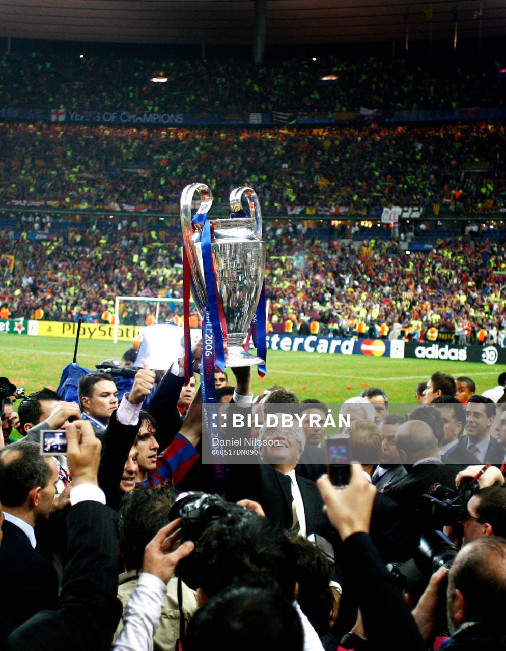 Barcelona, seger i Champions League. pokal, fotografer,