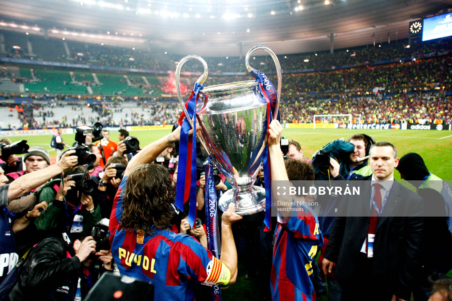 Barcelona, seger i Champions League. pokal, fotografer,