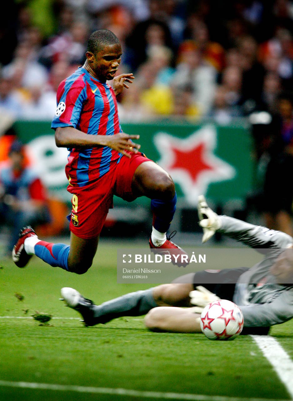 Samuel Eto´o, Barcelona fälls av Jens Lehmann,