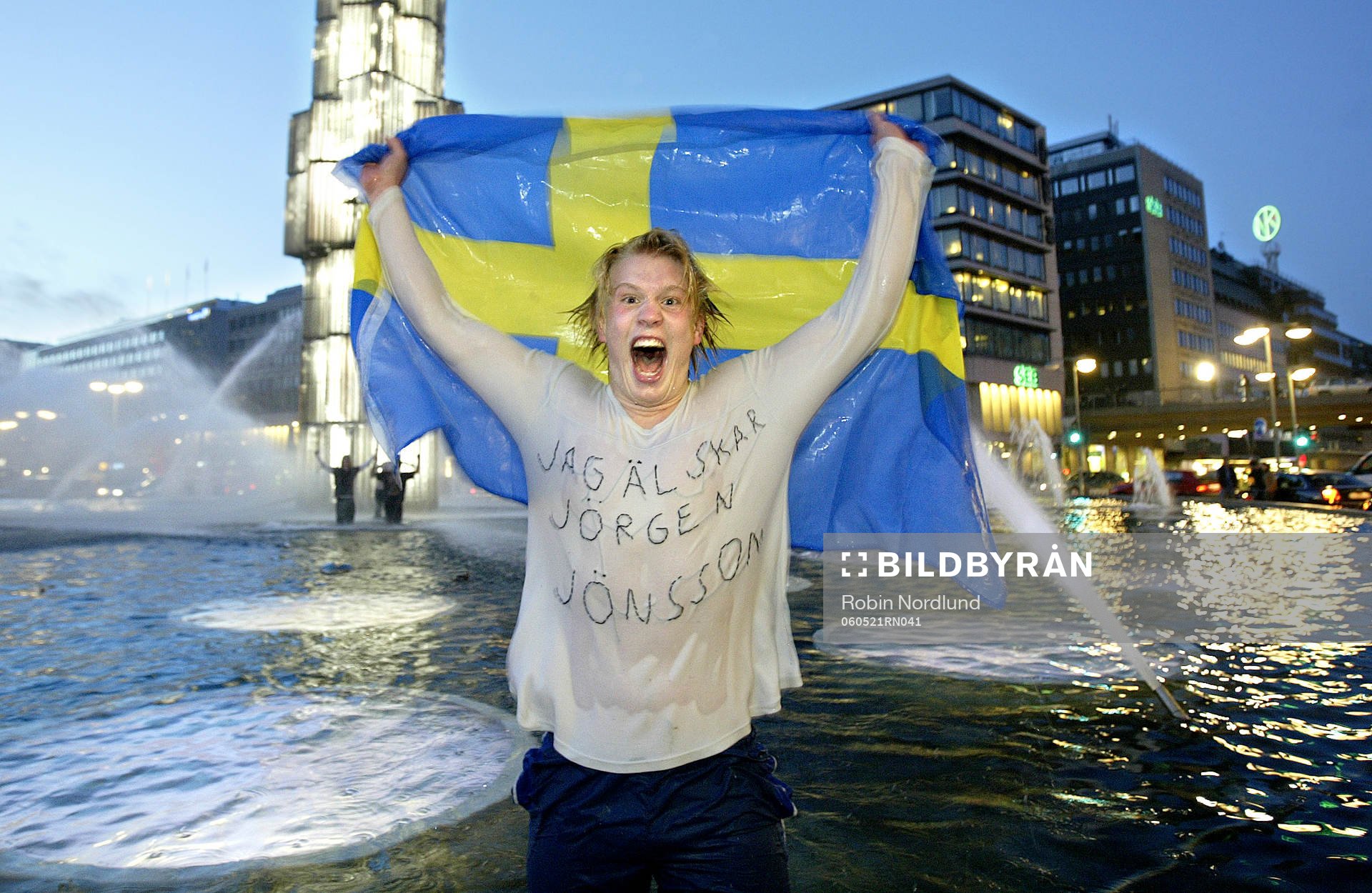 Ishockey, VM, VM-Guld, jubel vid Sergelstorg