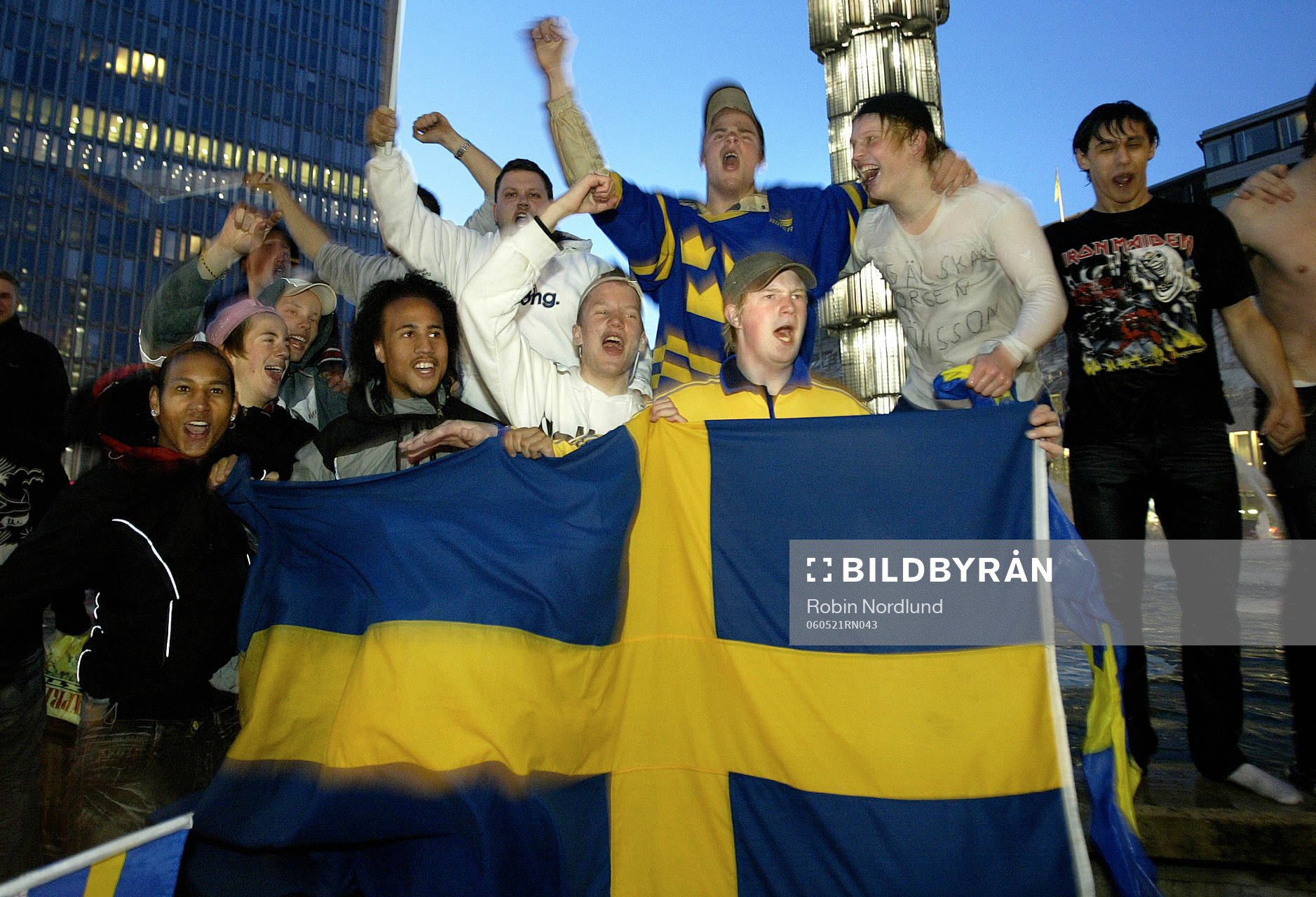 Ishockey, VM, VM-Guld, jubel vid Sergelstorg