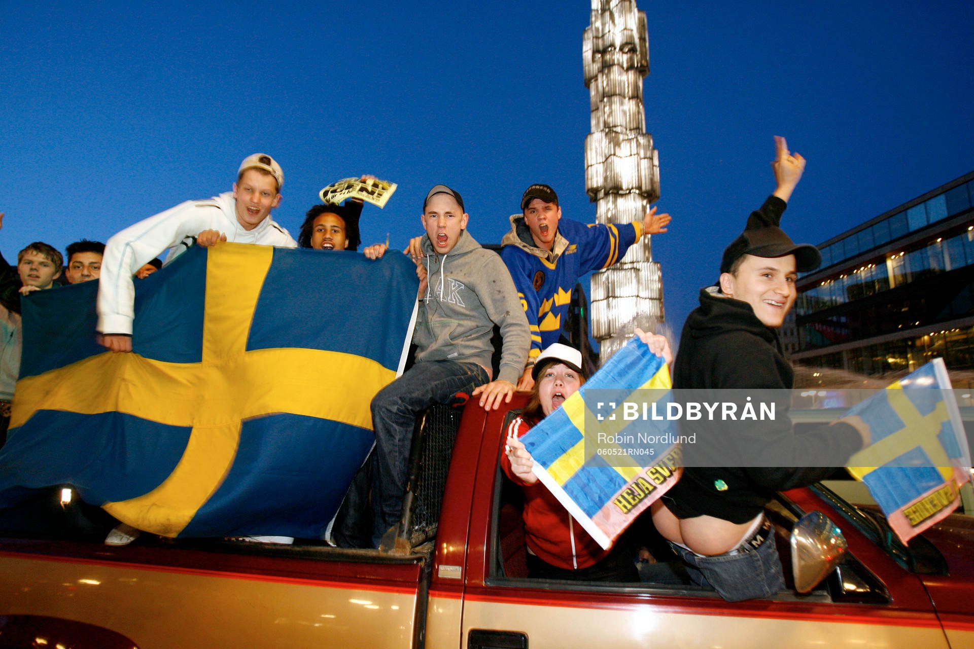 Ishockey, VM, VM-Guld, jubel vid Sergelstorg