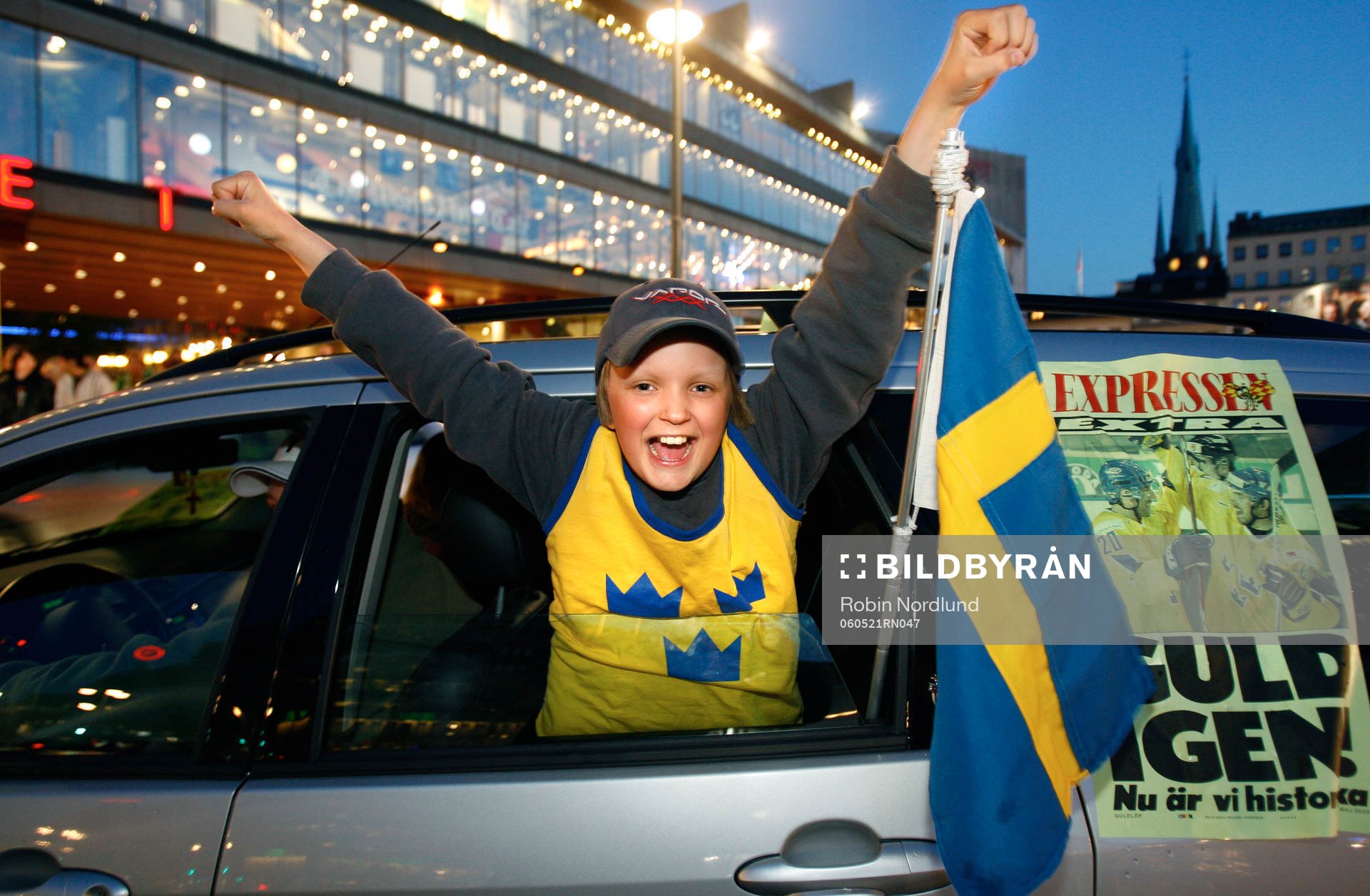 Ishockey, VM, VM-Guld, jubel vid Sergelstorg